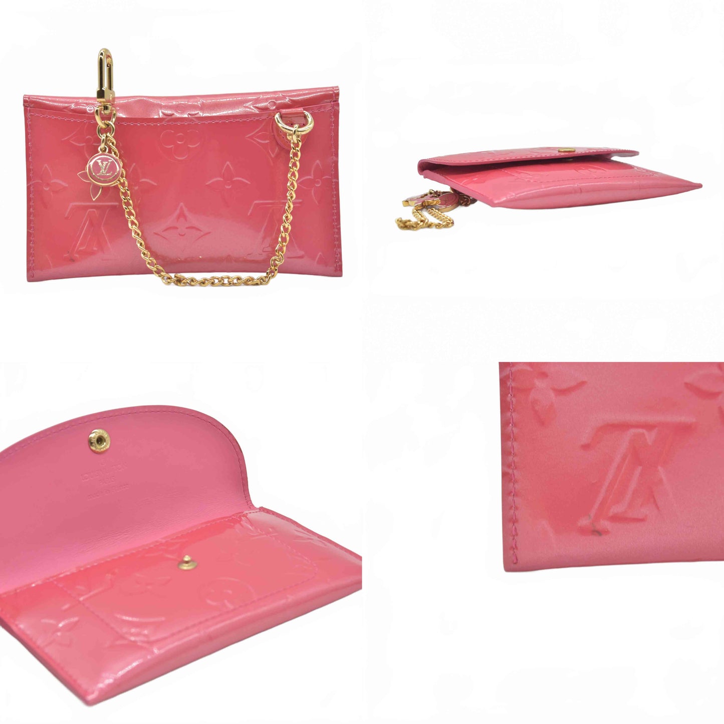 $665 Louis Vuitton Pink Vernis Envelope Plat 2006 TH1016