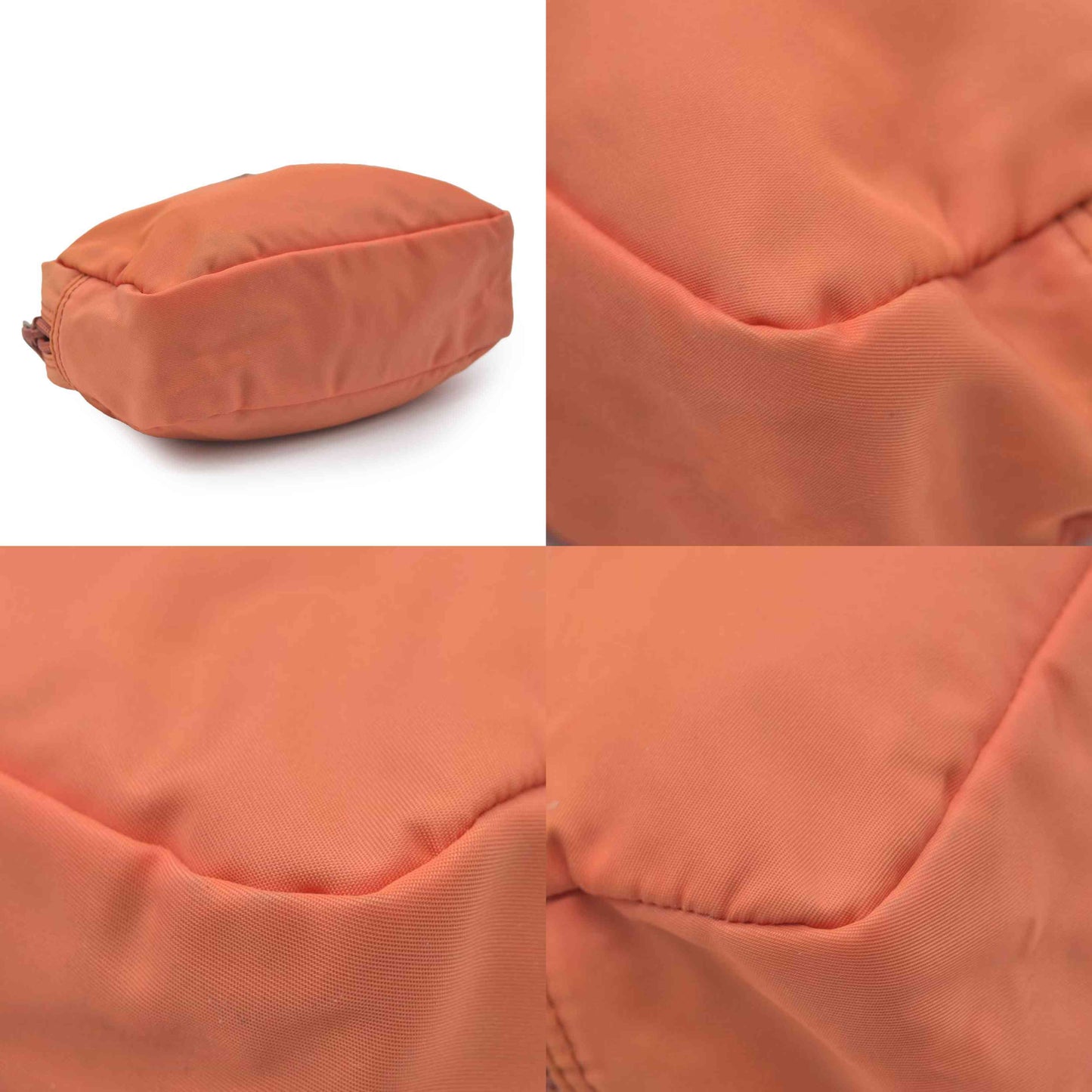 $695 Prada Nylon Vela Cosmetic Pouch Orange CONSIGNMENT