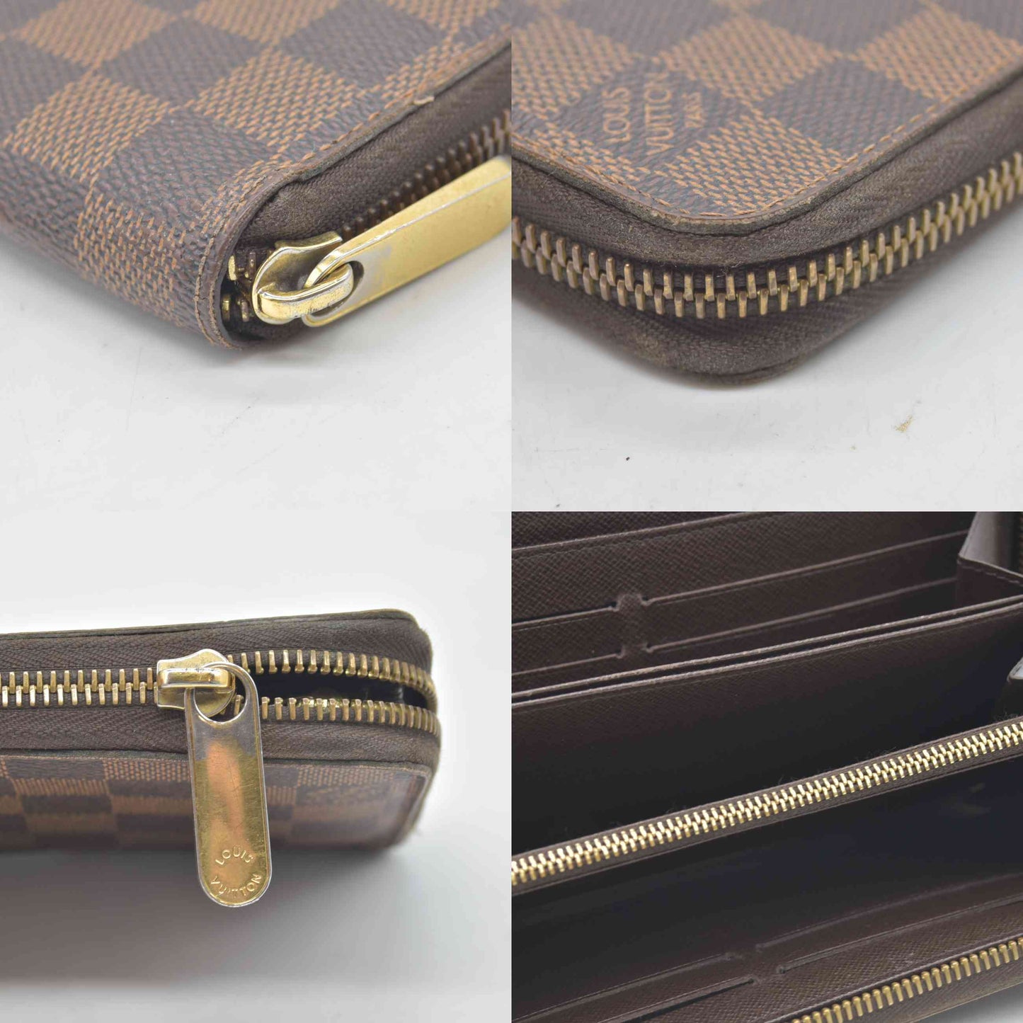 $915 2013 Louis Vuitton Damier Ebene Zippy Wallet CA3103