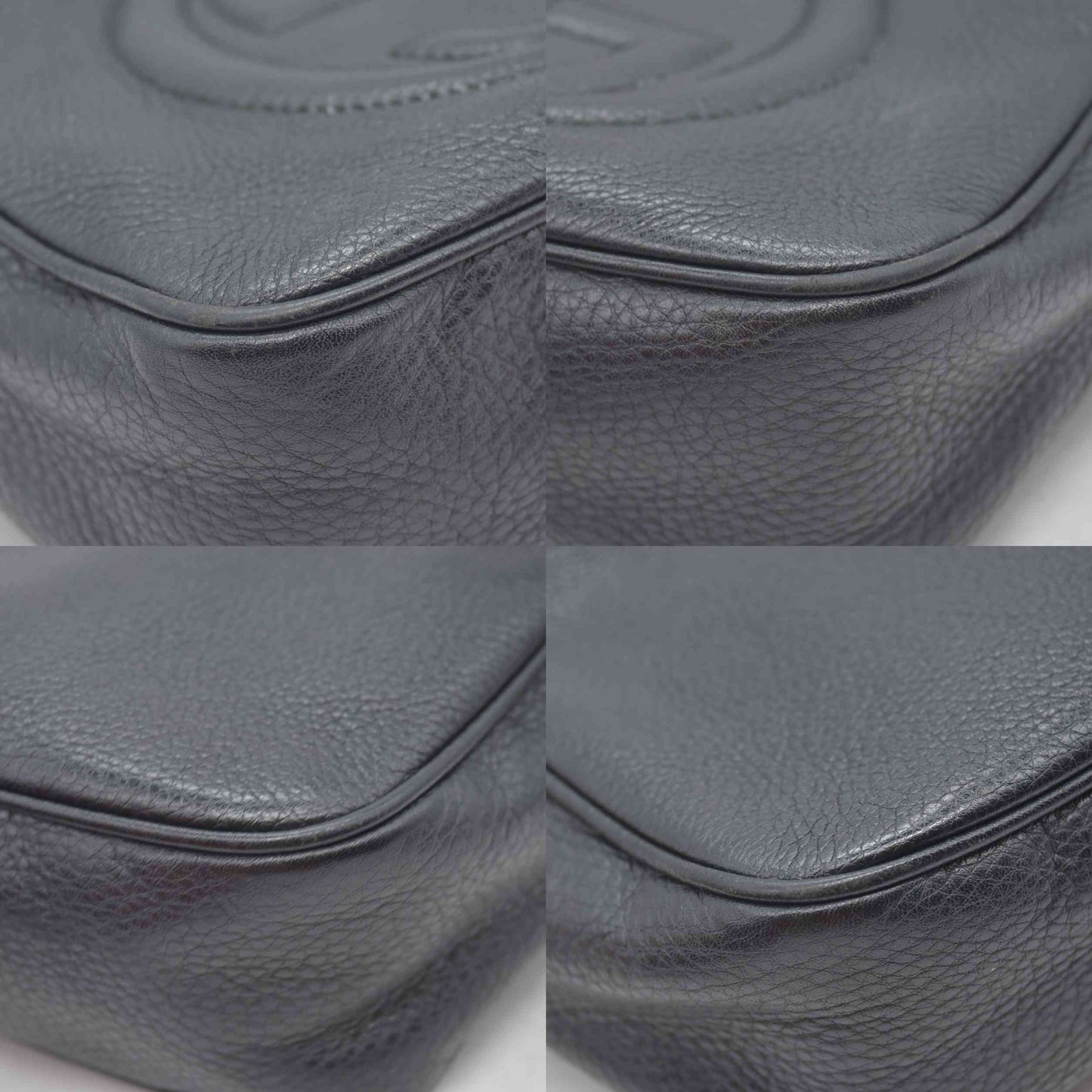 $1490 GUCCI Soho Shoulder Bag Black Leather Used Crossbody