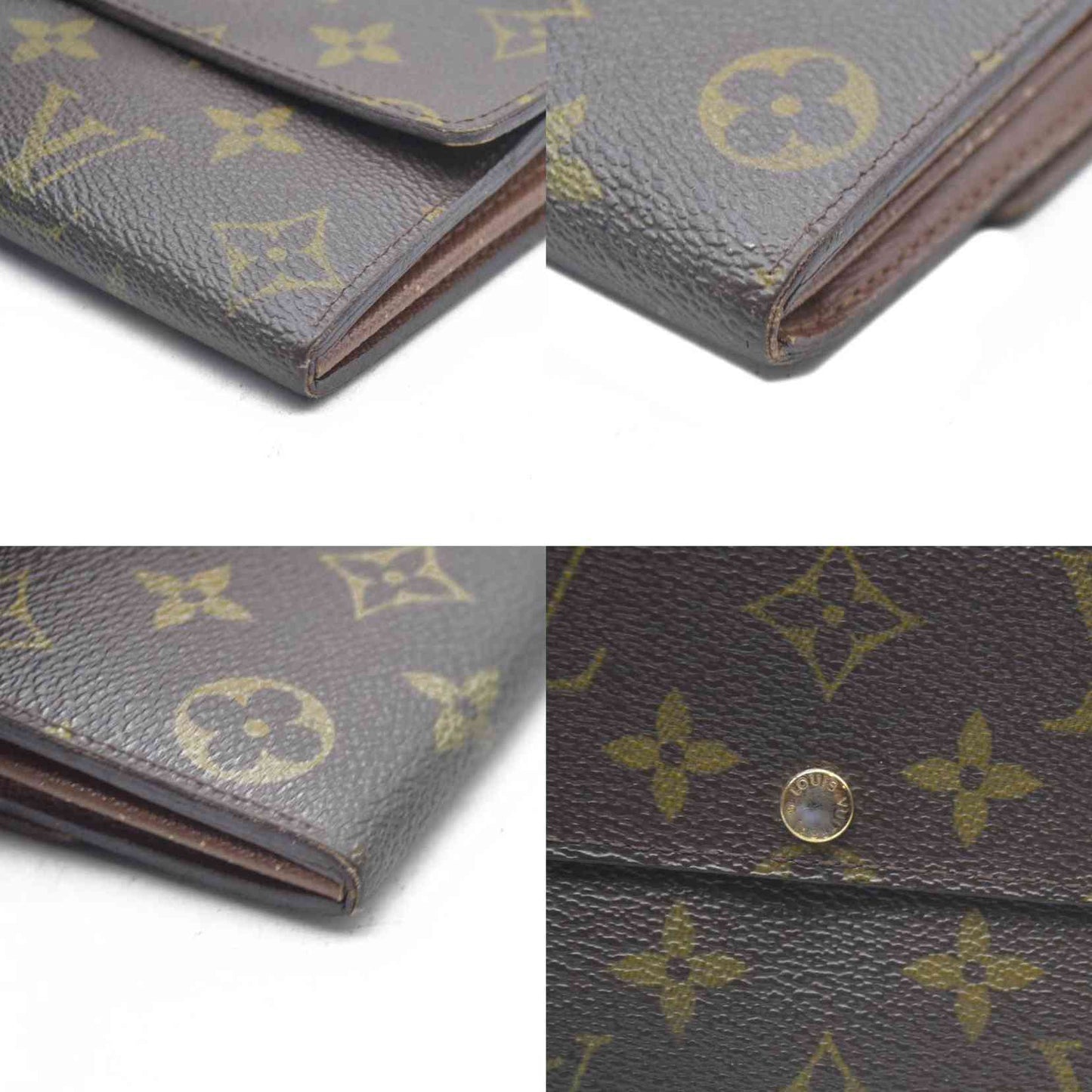 $725 Louis Vuitton Monogram Portefeiulle Sarah Long Bifold Wallet Brown CA6008