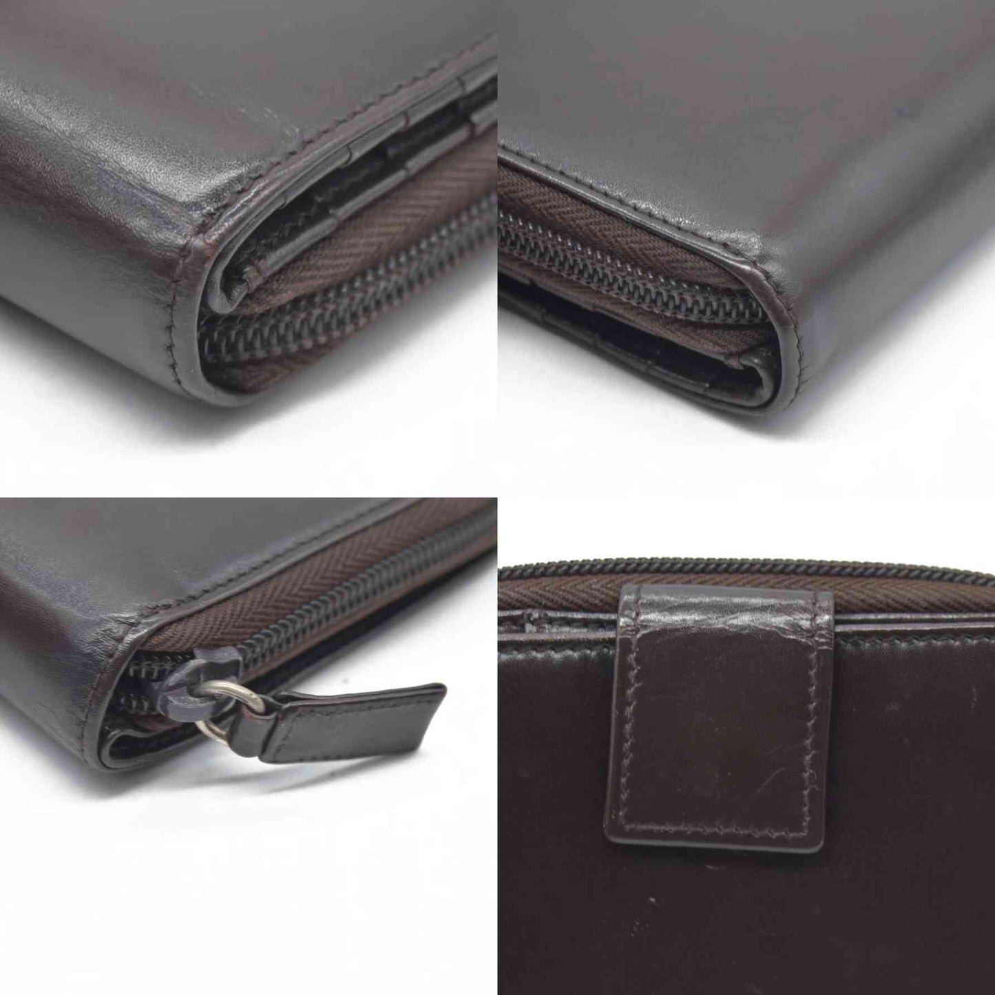 $795 PRADA Logo Leather Bifold Wallet Brown