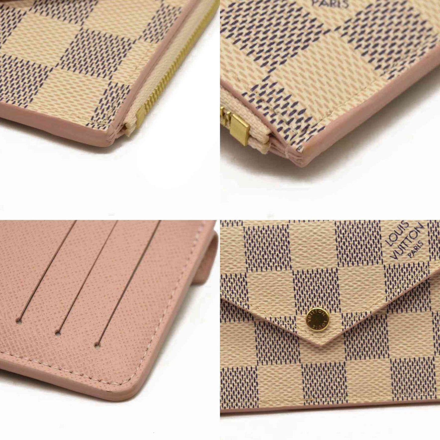 Louis Vuitton  Damier Azur Recto Verso Card Holder Rose Ballerine