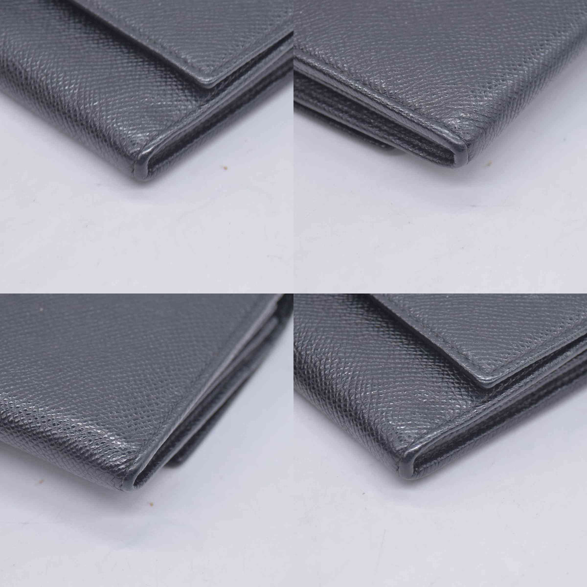 $790 BVLGARI Leather Bifold Long Wallet Black CONSIGNMENT 10021048