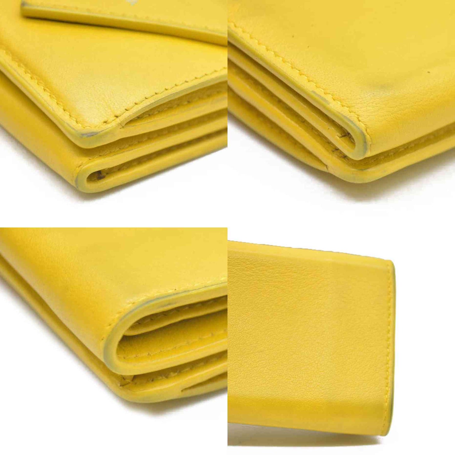 BALENCIAGA Everyday Mini Papier Leather Trifold Wallet Yellow