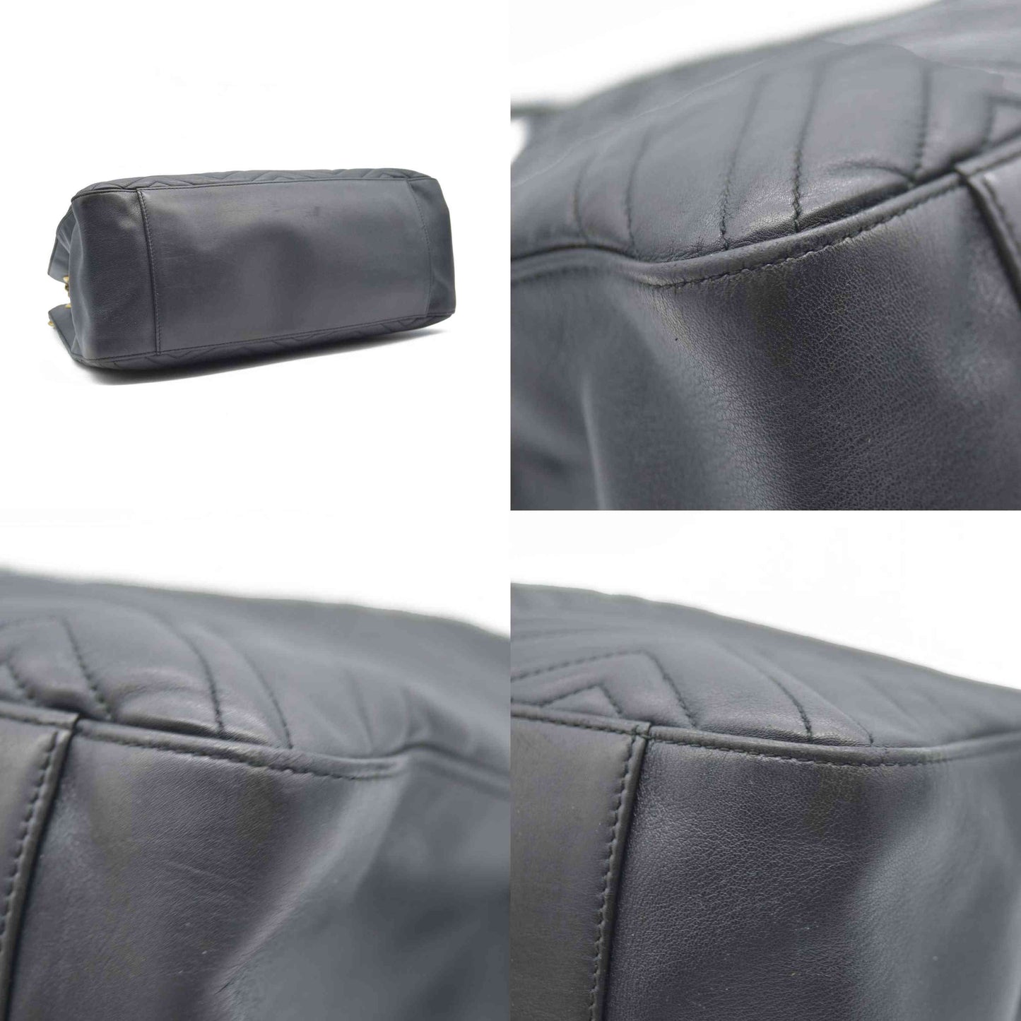 $2980 Gucci Calfskin Matelasse Medium GG Marmont Shoulder Tote Bag Black