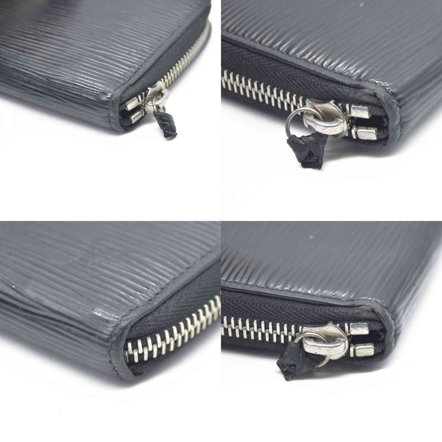 Louis Vuitton Epi Portefeiulle Clemence Zip Around Long Wallet Black UB2280