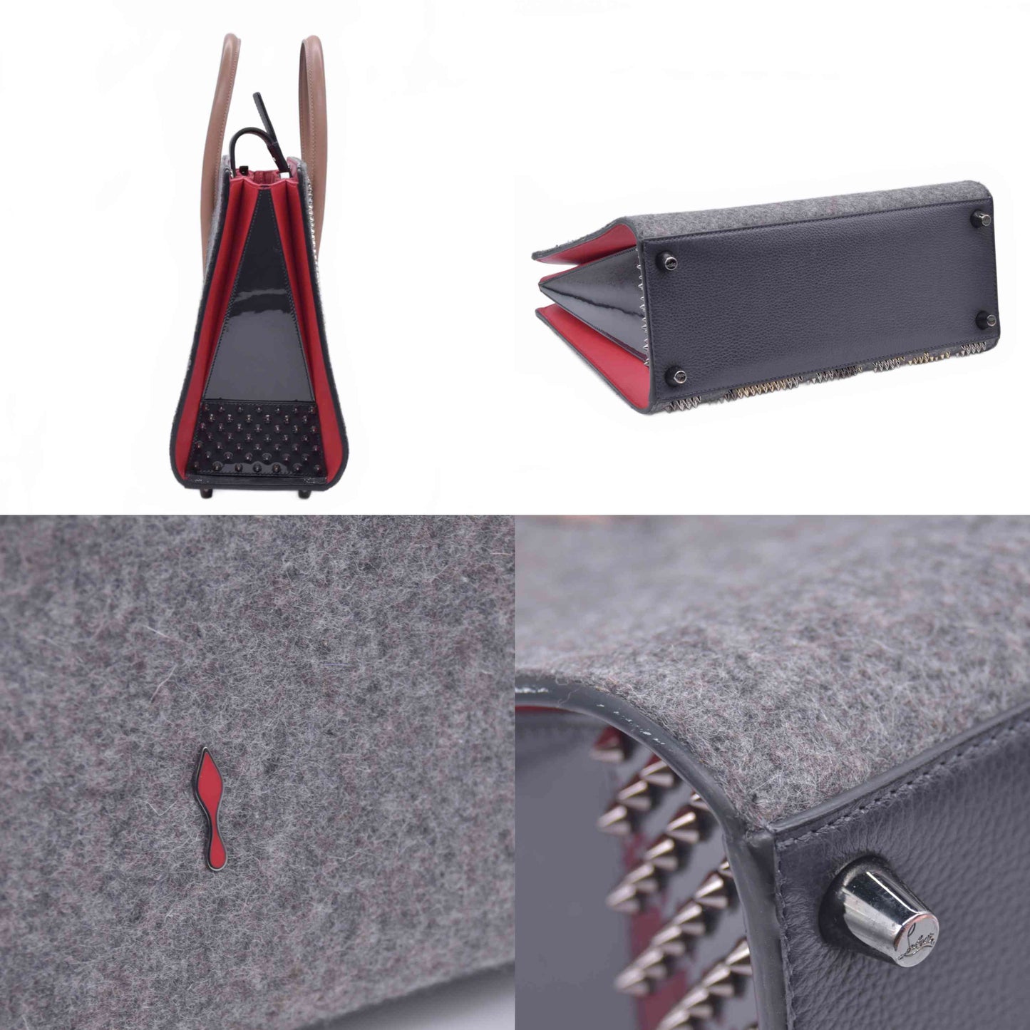 $3000 SPECIAL EDITION Christian Louboutin Felt Paloma Top Handle Bag