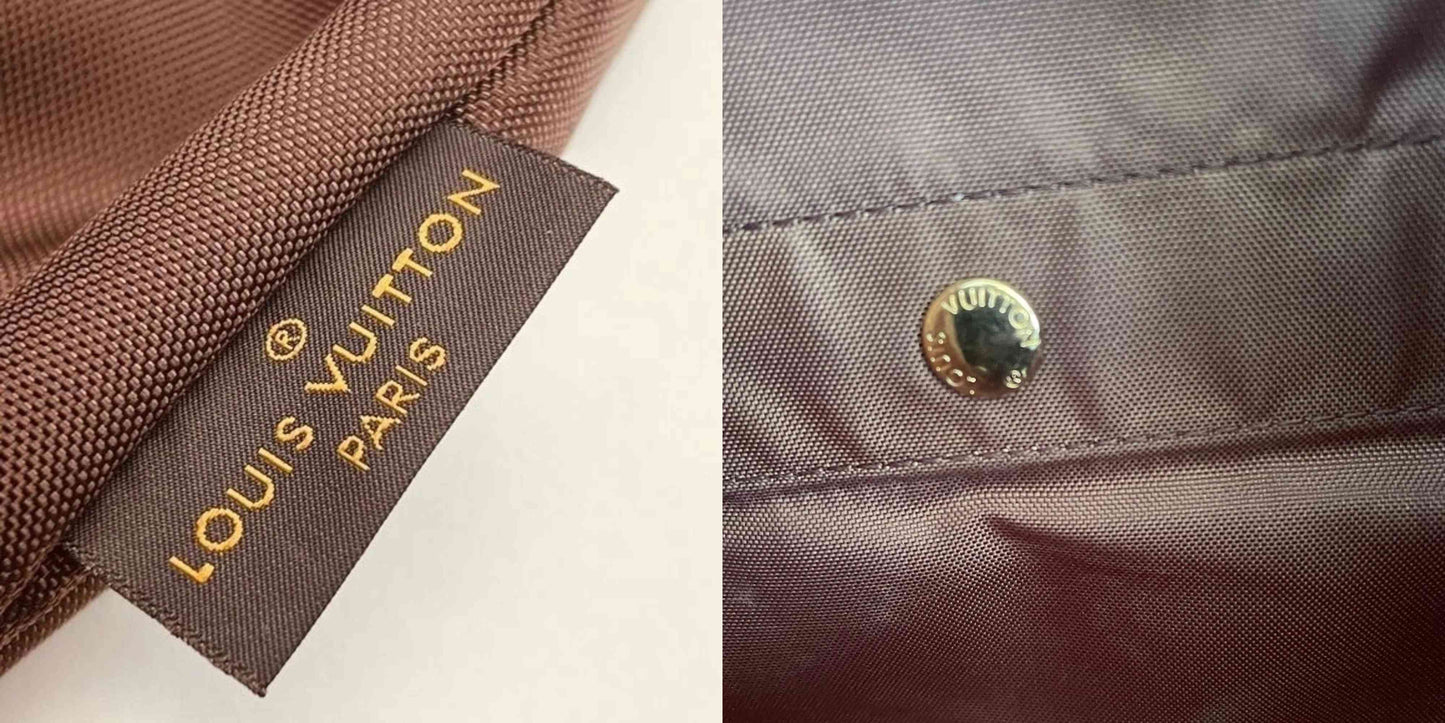 $600 Louis Vuitton Dark Brown Nylon Garment Foldable Travel Bag