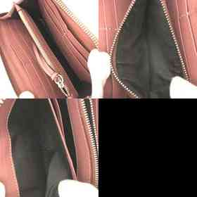 Chloe Logo Leather/Patent Zip Around Long Wallet Purse Bicolor