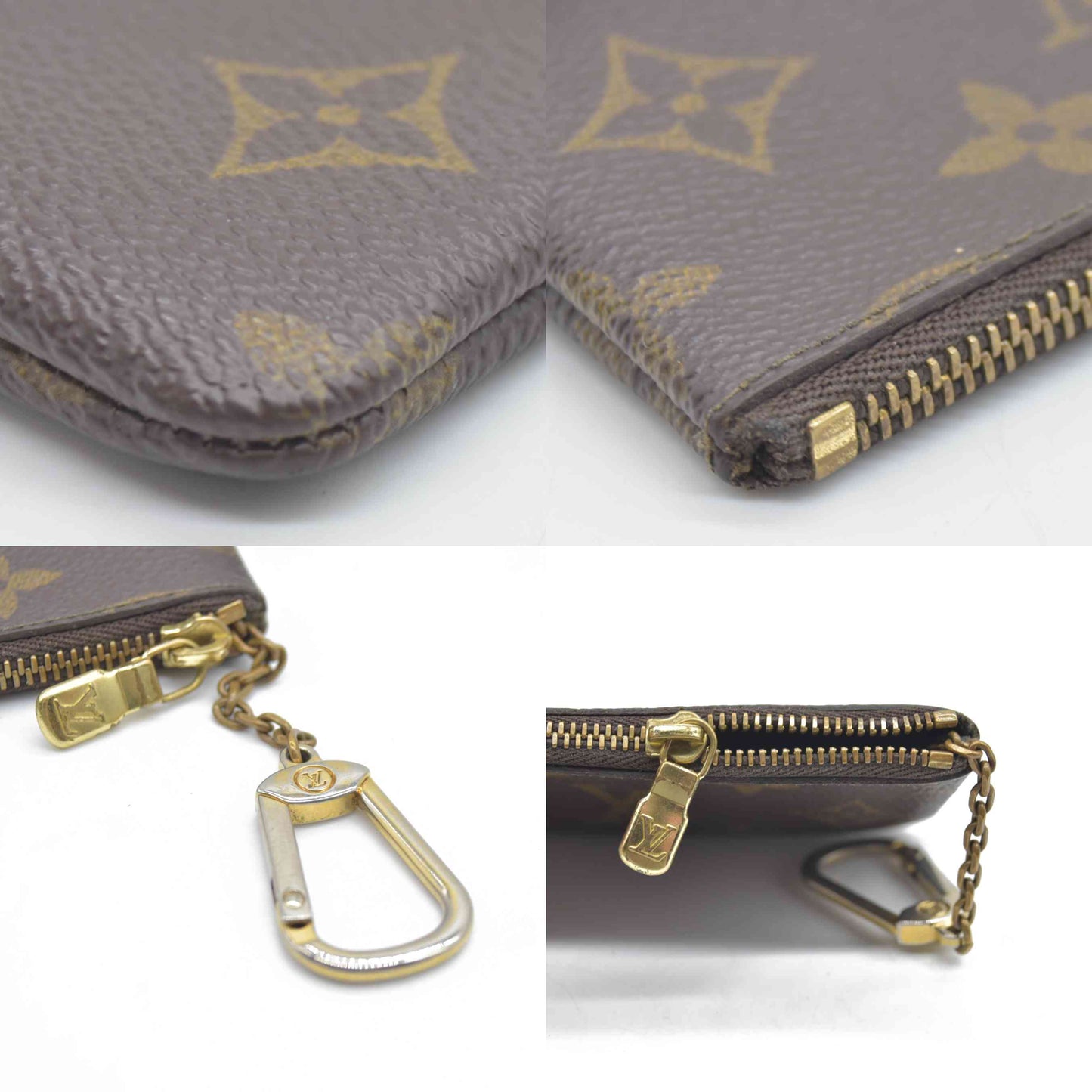 Louis Vuitton Monogram Pochette Cles Wallet Coin Purse Brown CT0354
