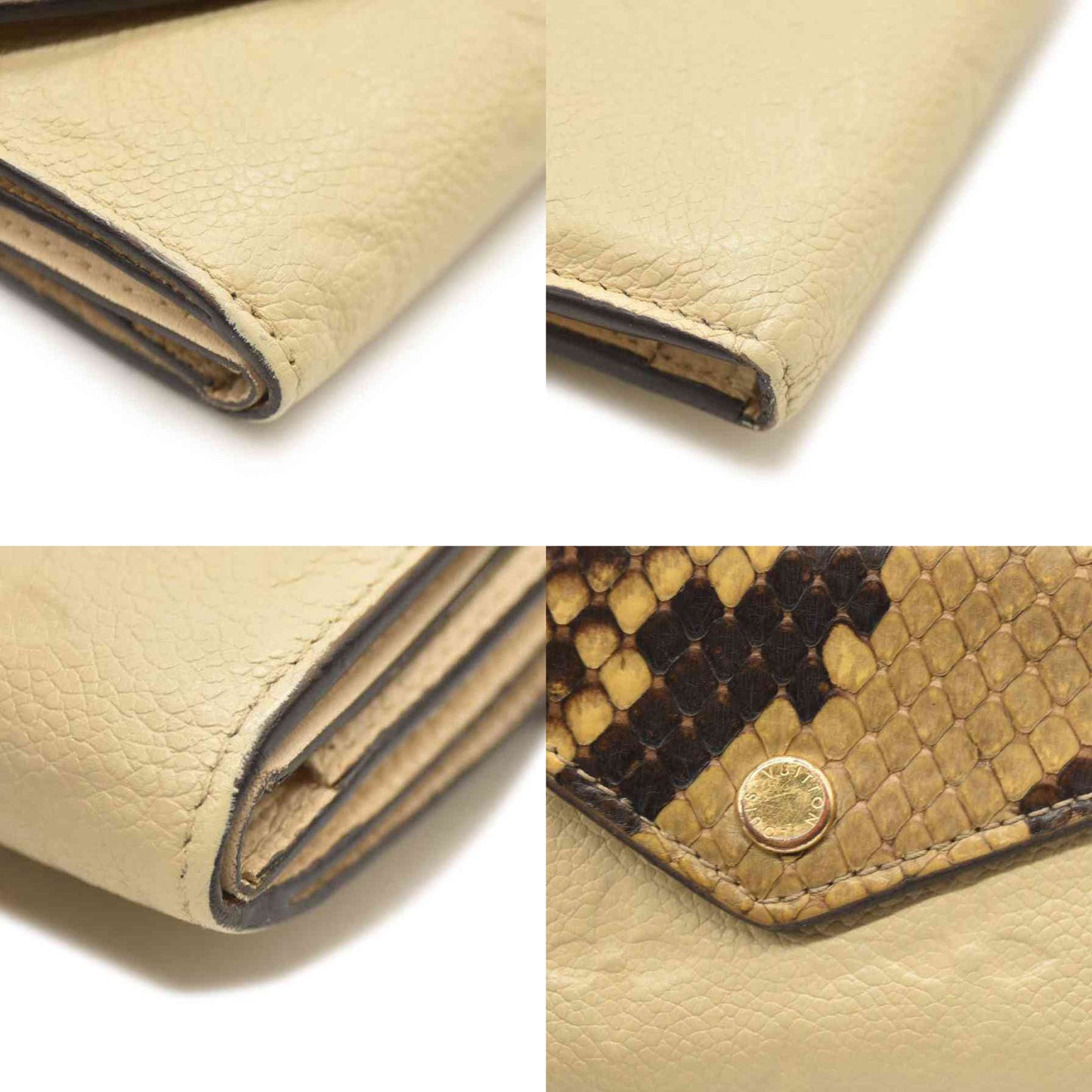 LOUIS VUITTON Snakeskin Empreinte Zoe Wallet Beige