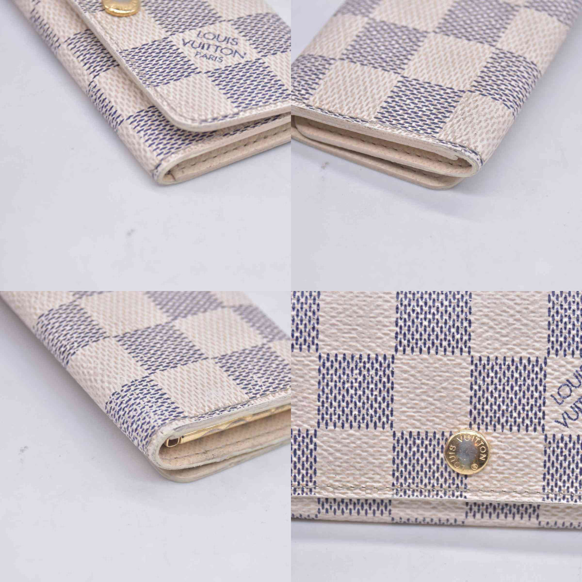 $345 2007 Louis Vuitton Damier Azur Multicles 4 Key Holder FL2027 CONSIGNMENT 10021073