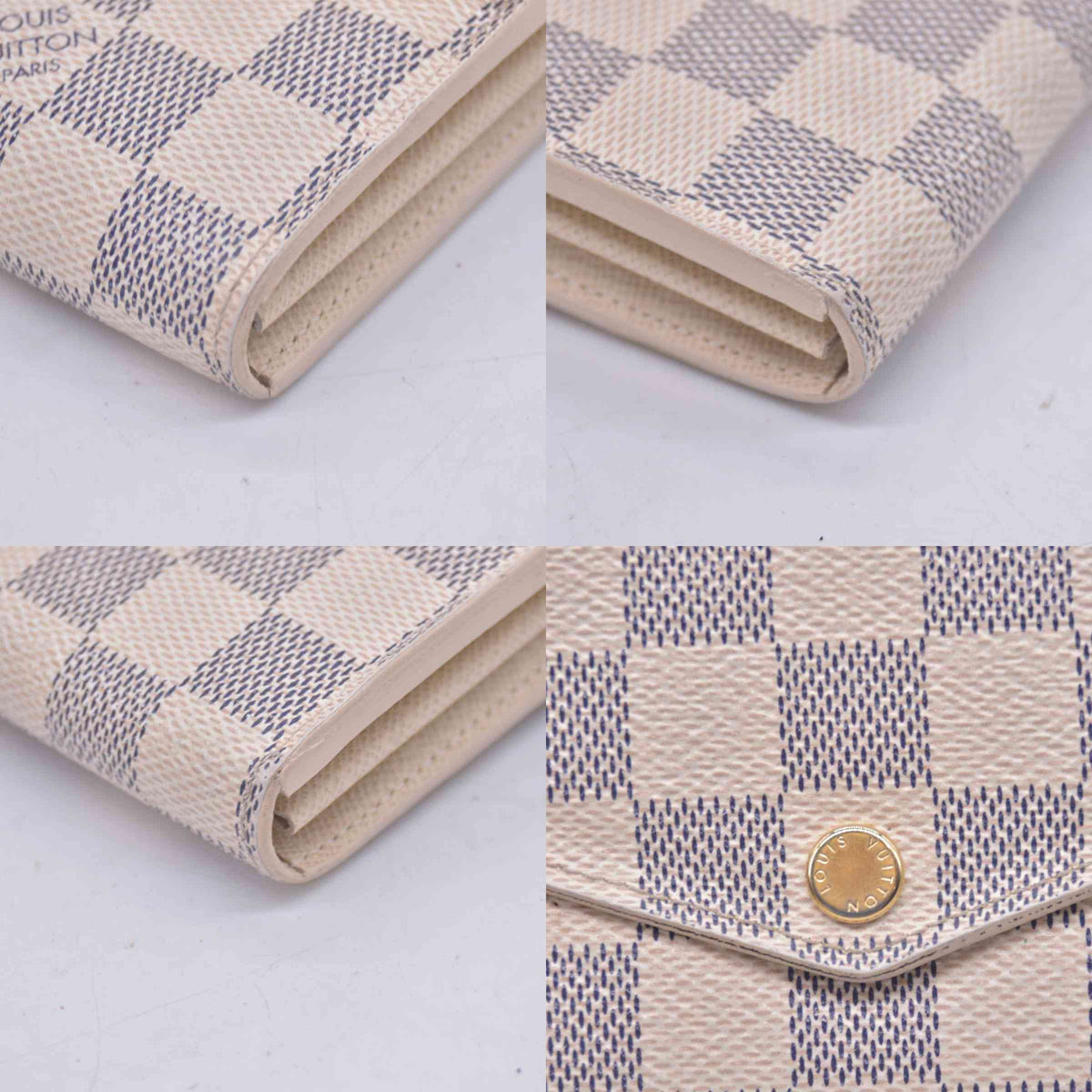 $800 2015 Louis Vuitton Damier Azur Sarah Wallet NM CT3185 Initial CA CONSIGNMENT 10021275
