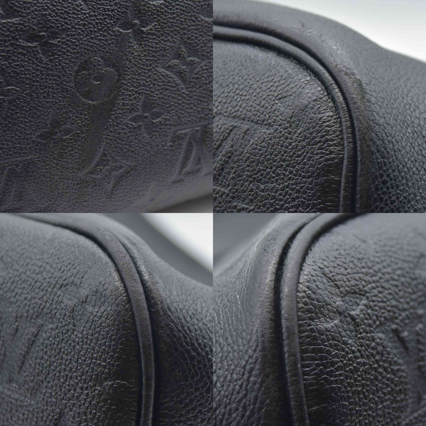 AUCTION $2800 Louis Vuitton  Empreinte Monogram Giant Neverfull MM Black RFID Tote