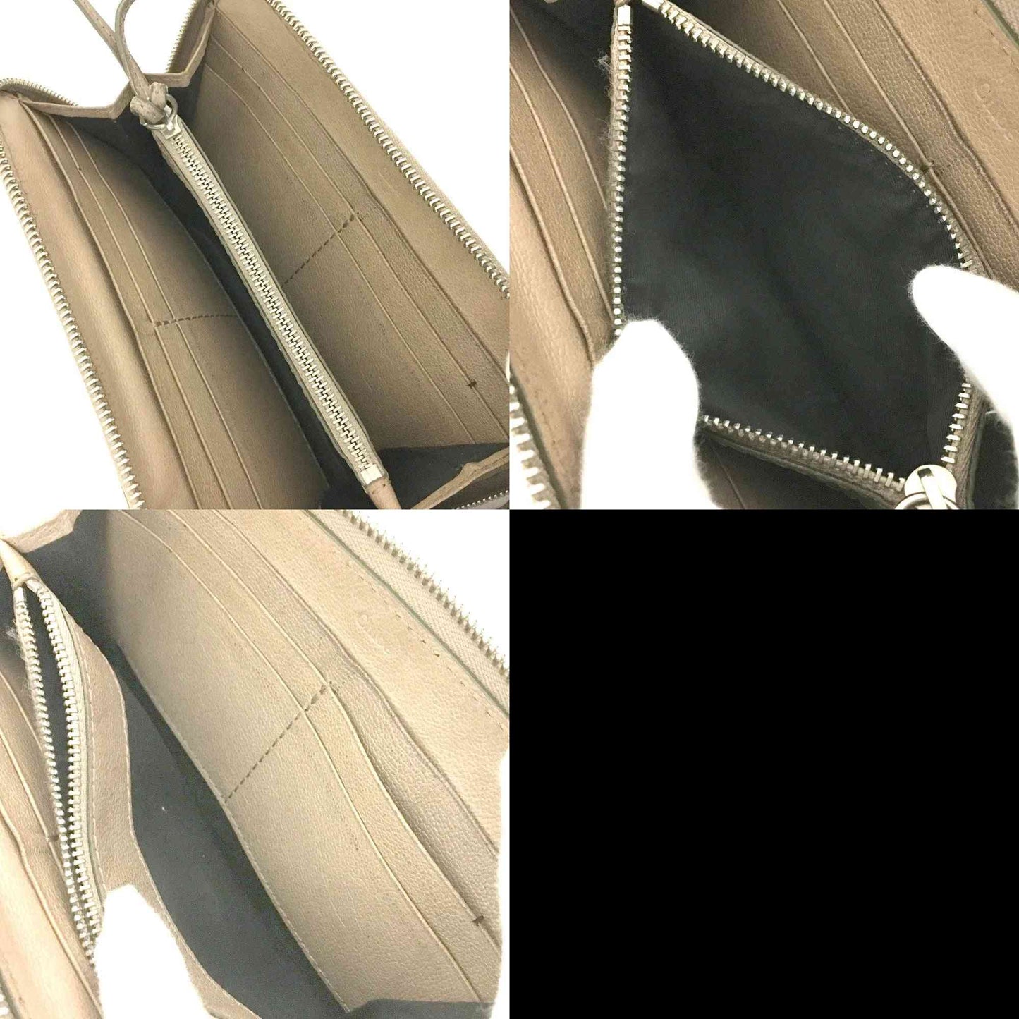 Chloe Kerala Horse Charm Leather Zip Around Long Wallet Purse Beige