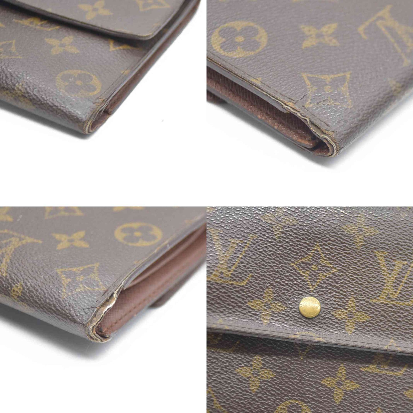 Louis Vuitton Monogram Pochette Passeport Trifold Wallet Brown CA0065