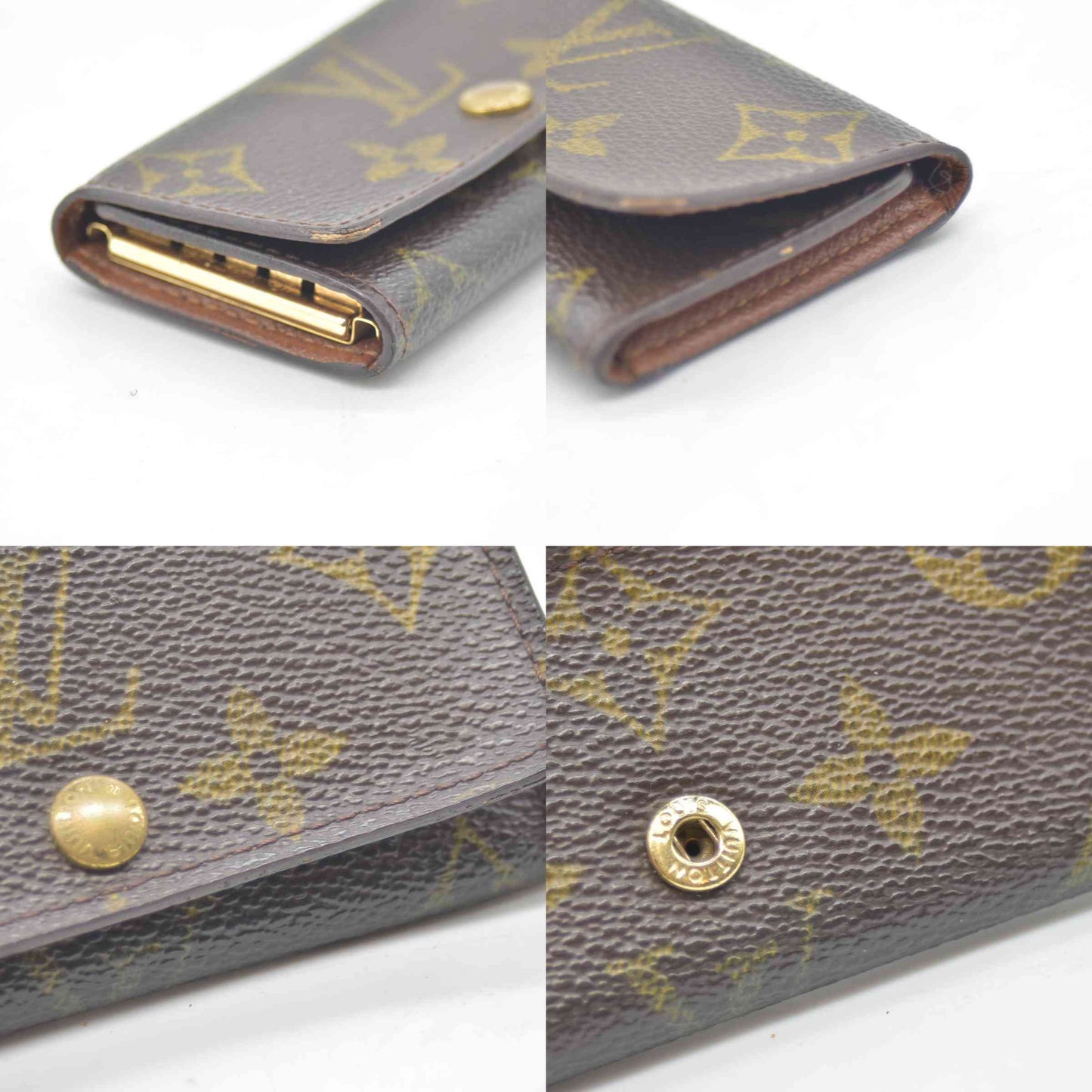 $345 2000 Louis Vuitton Monogram Multicles 4 Ring Key Case Brown SD0030 CONSIGNMENT