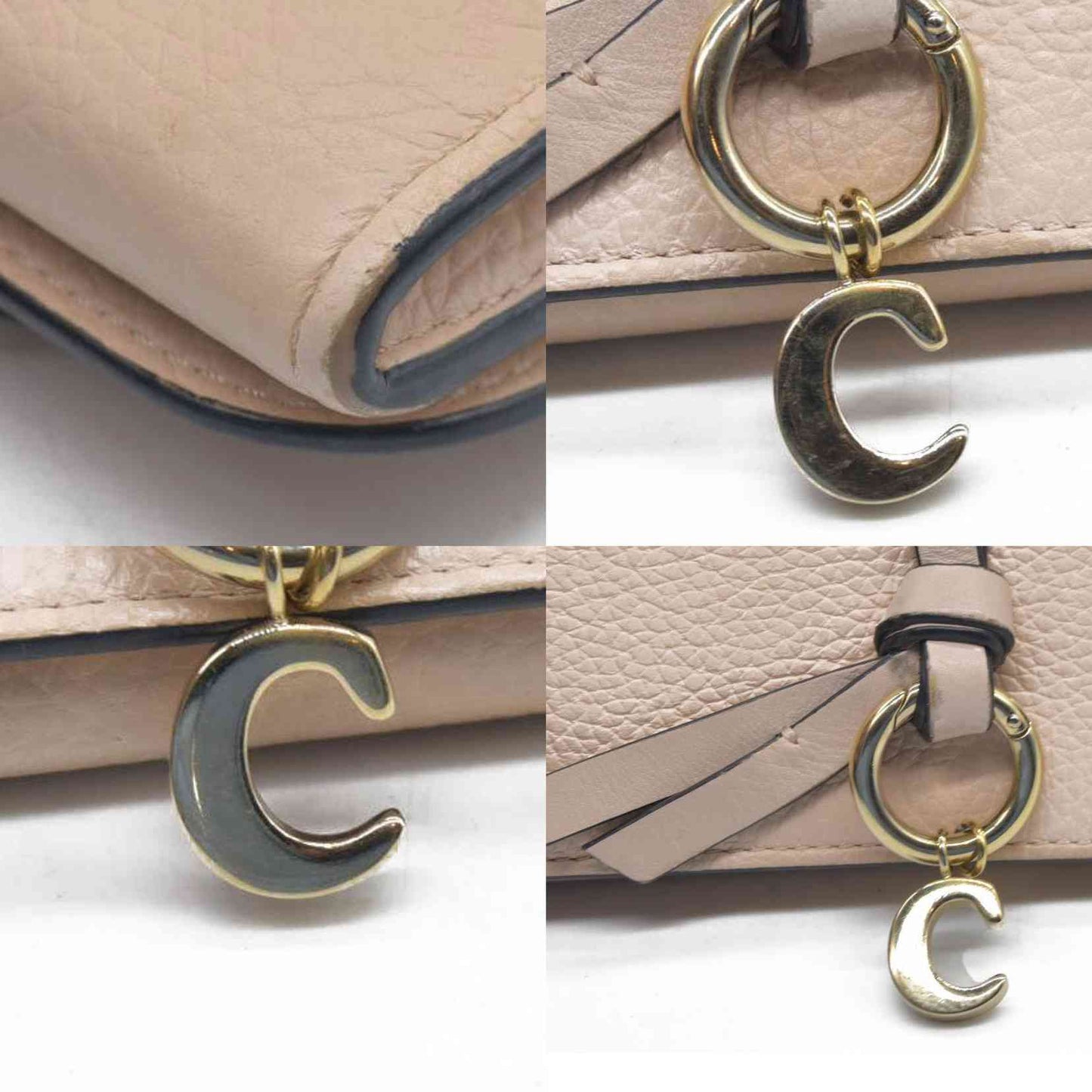 $495 Chloe Alphabet Leather Bifold Long Wallet