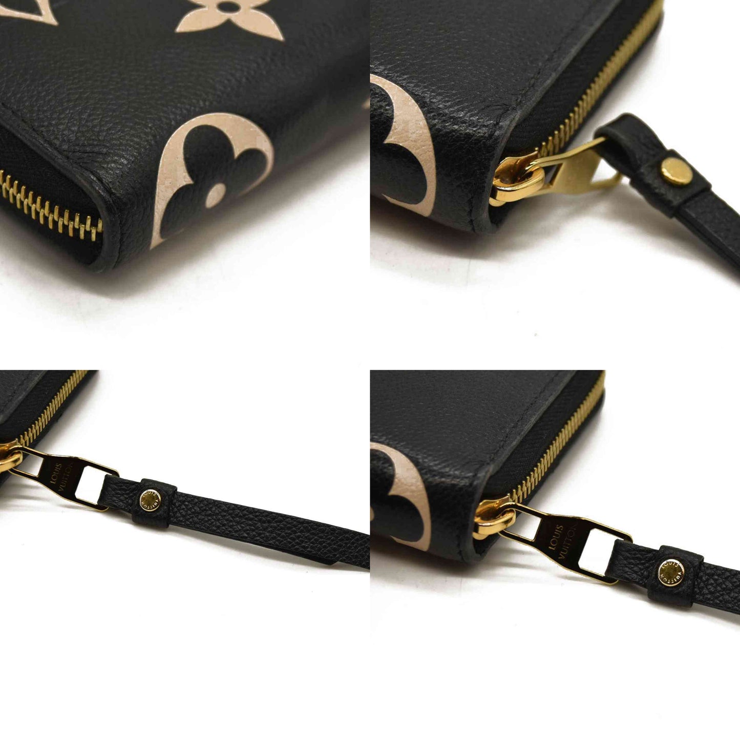 Louis Vuitton  Empreinte Monogram Giant Zippy Wallet Black Beige RFID