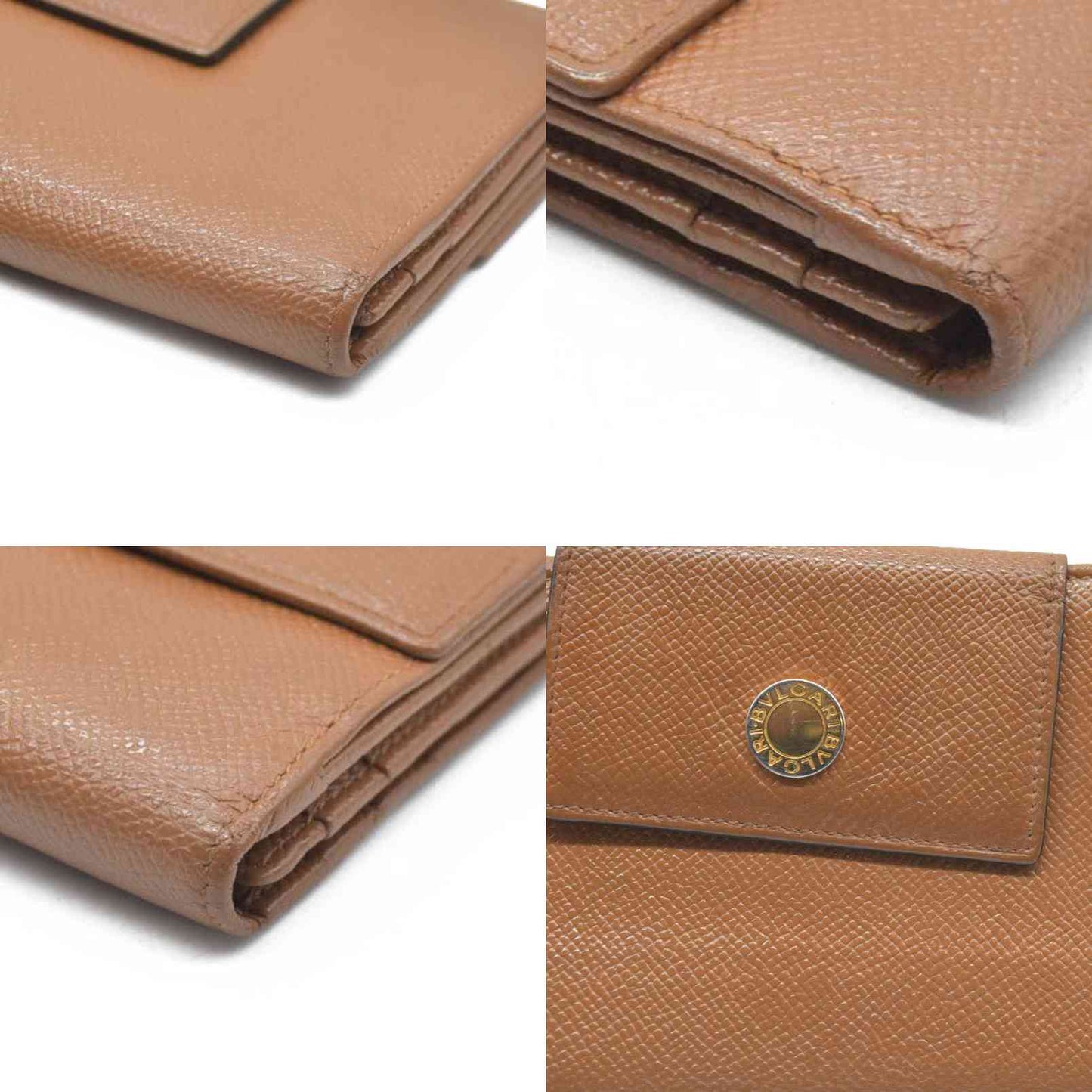 AUCTION $640 BVLGARI Classico Leather Long Bifold Wallet Brown