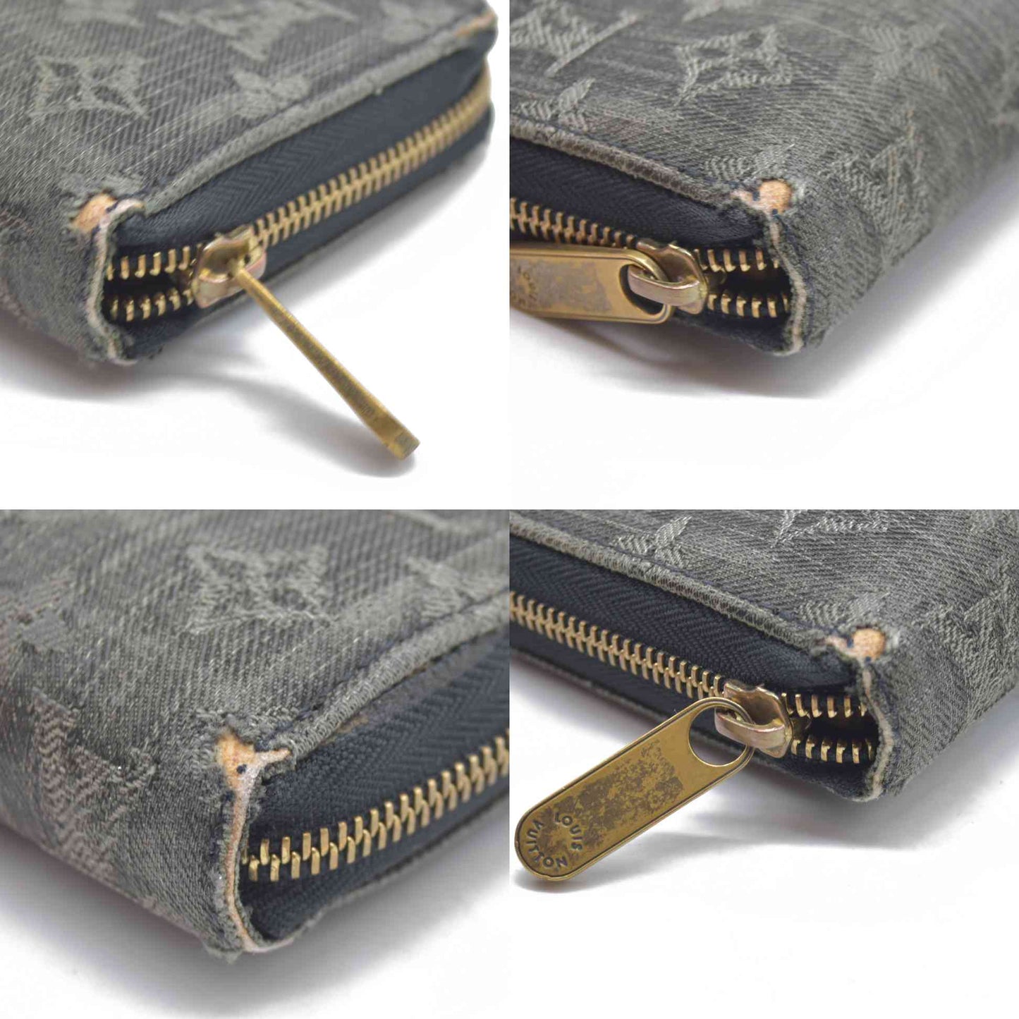 $1060 2008 LOUIS VUITTON Monogram Denim Zippy Round Zipper Long Wallet CA0078