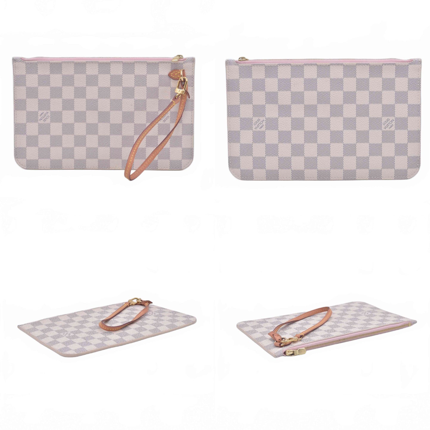 $2240 2019 Louis Vuitton Damier Azur Neo Neverfull GM Rose Ballerine