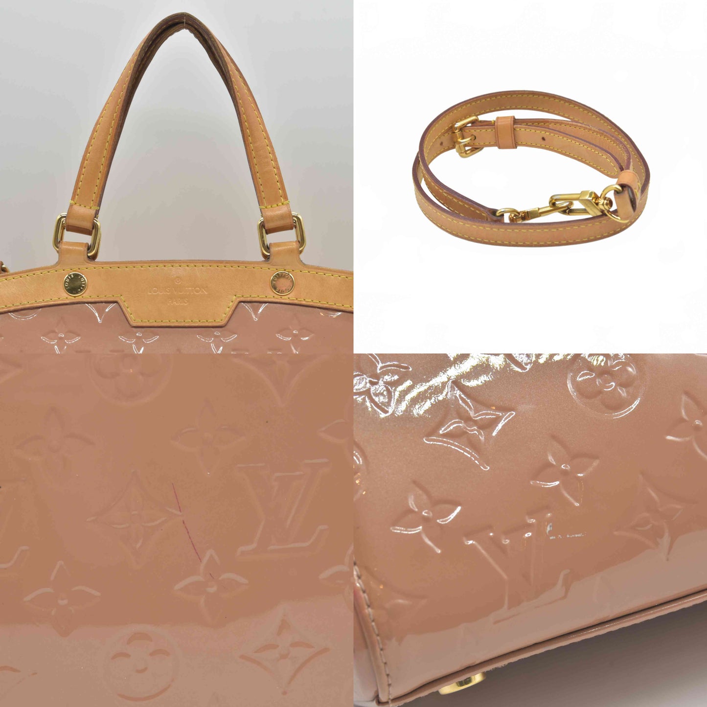$2730 2013 Louis Vuitton Vernis Brea MM Rose Velours DR1113