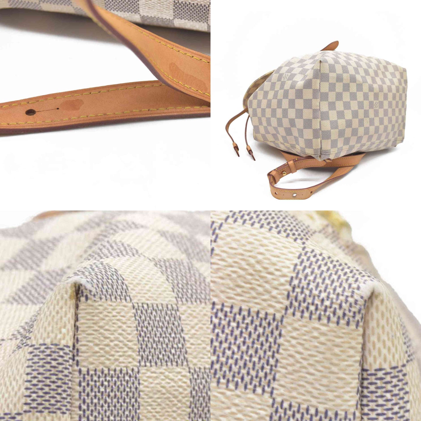 $2400 Louis Vuitton  Damier Azur Sperone Backpack 2016