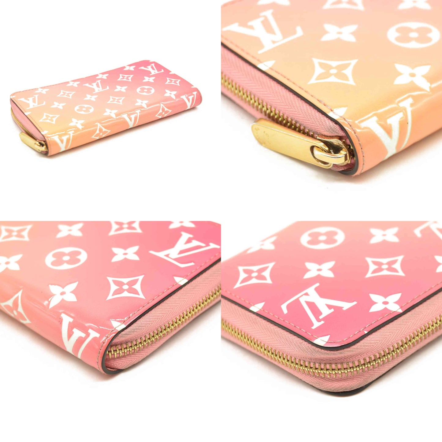 Louis Vuitton Long Wallet Vernis Zippy Sunrise Pink