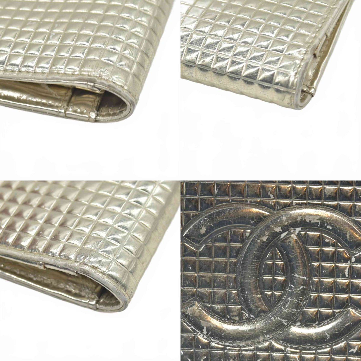 $650 2003-2004 Chanel Micro Chocolate Bar Interlocking CC Logo Wallet