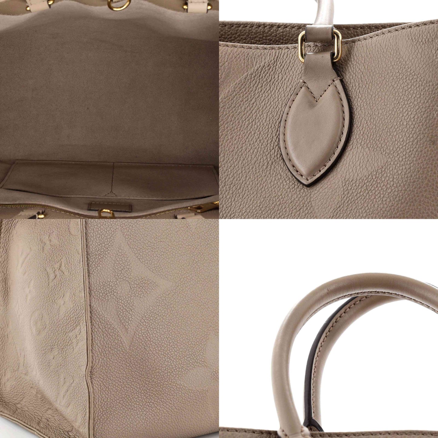 LOUIS VUITTON Empreinte Monogram Giant Onthego MM Tourterelle