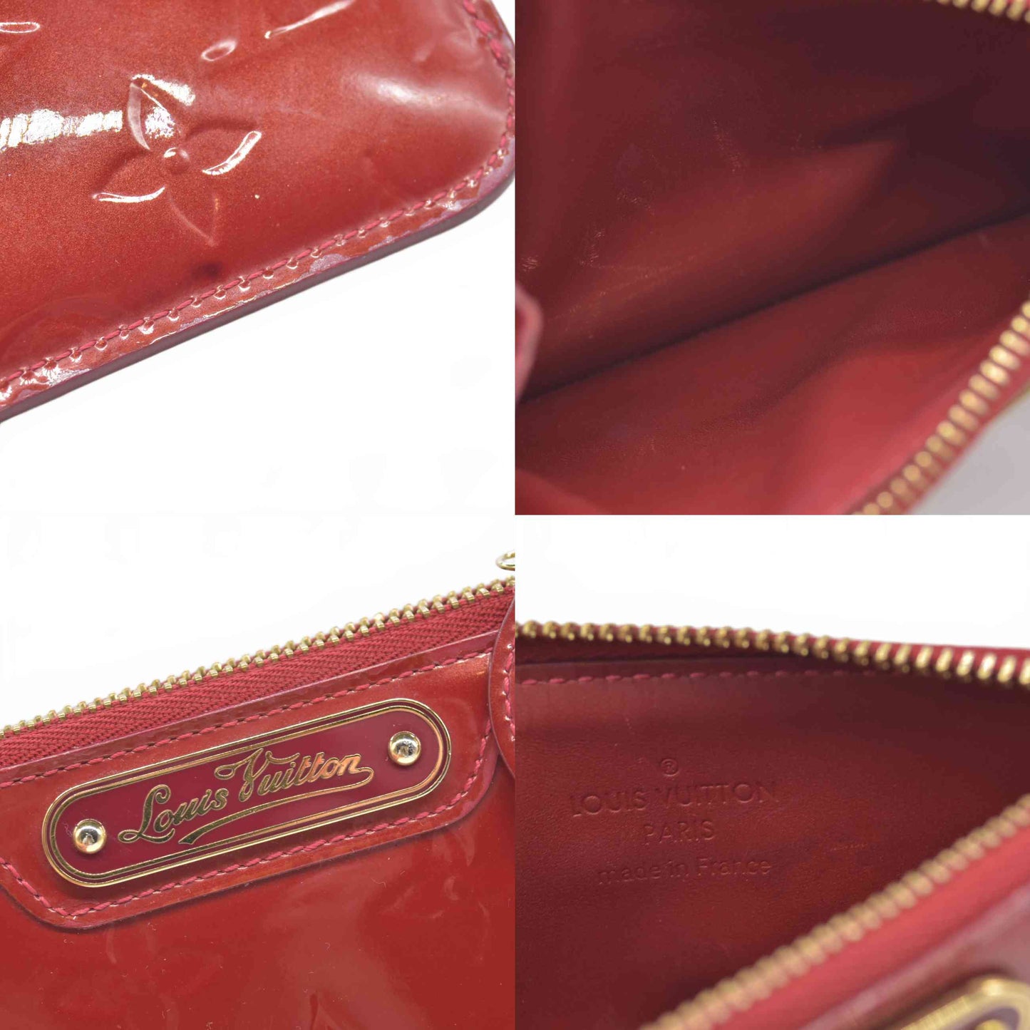 $525 2013 Louis Vuitton Vernis Key Pouch Pomme D'Amour SN2183