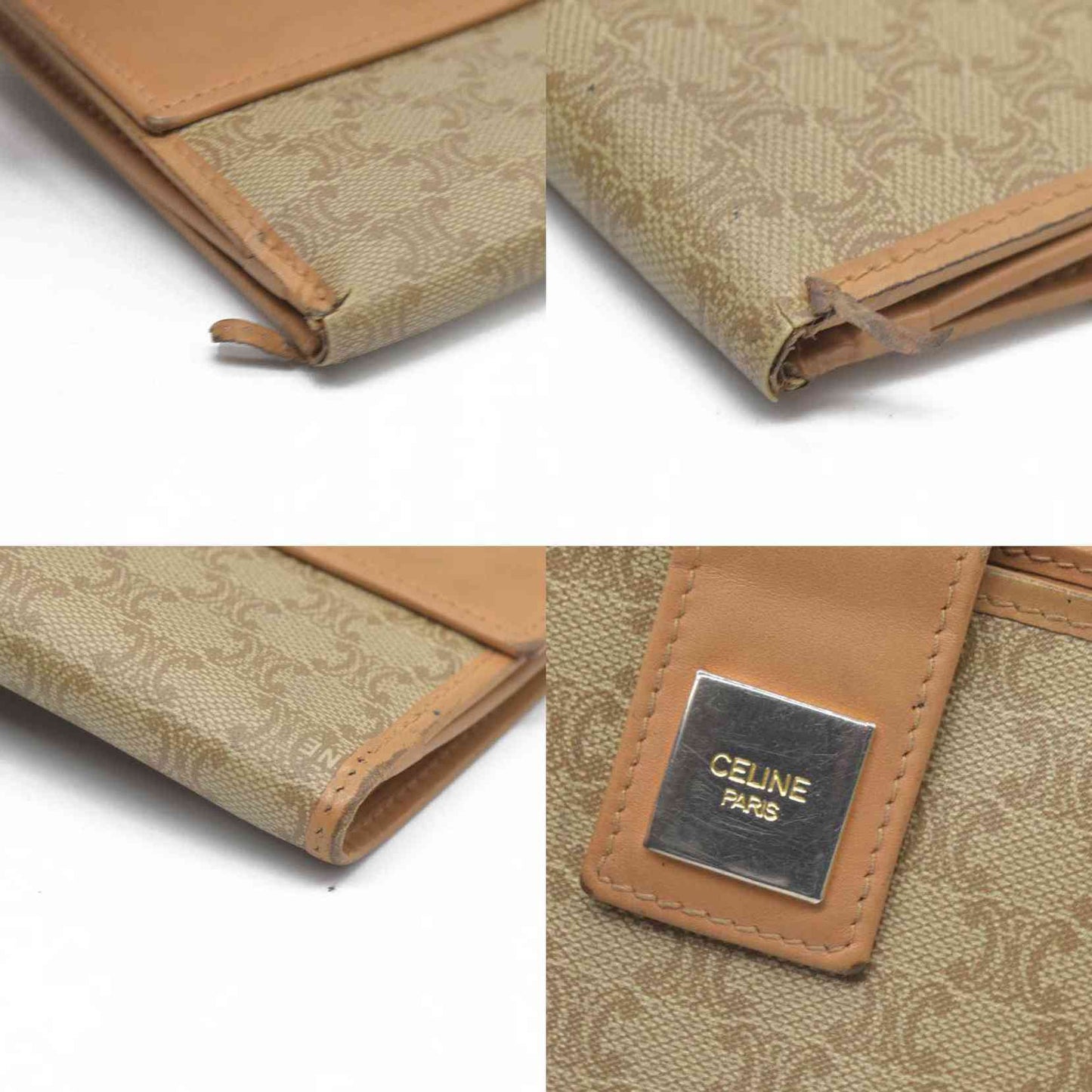 Celine Leather Printed French Purse