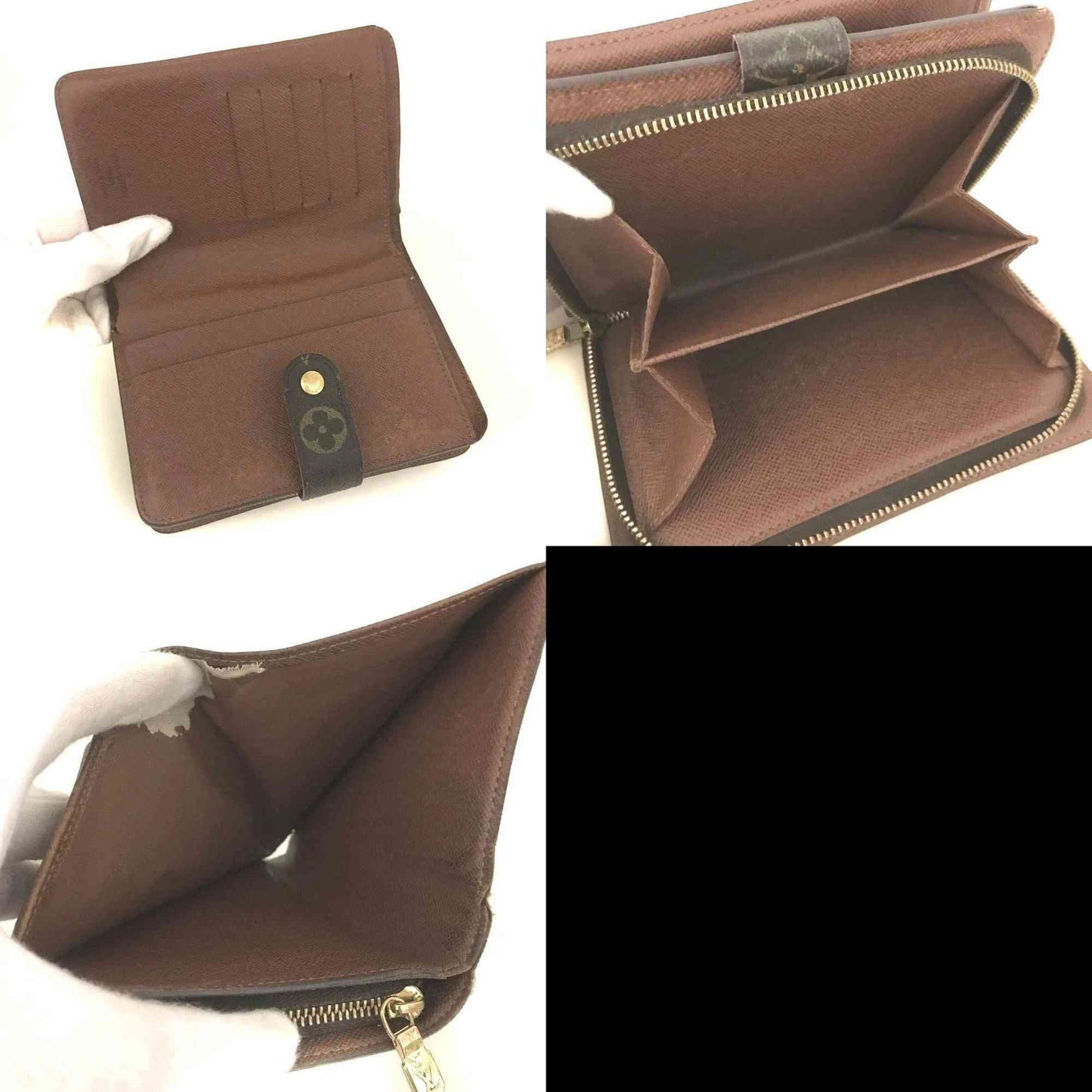 $795 2004 Louis Vuitton Monogram Porte Papier Zippe Wallet SP0044