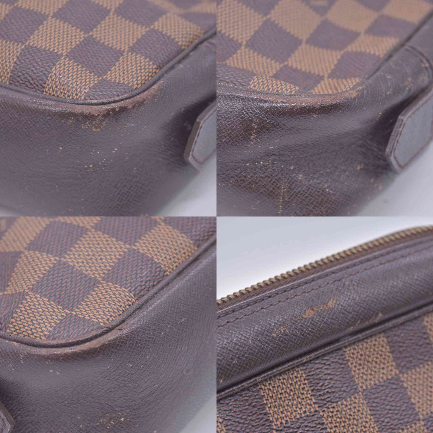 $1130 1998 LOUIS VUITTON Damier Ebene Toiletry Bag 25 CA0968