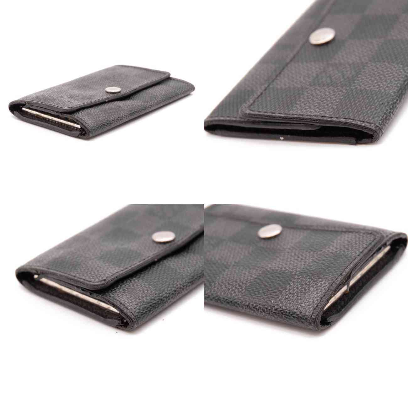 Louis Vuitton Black Damier Graphite Multicles 6 Key Holder Wallet