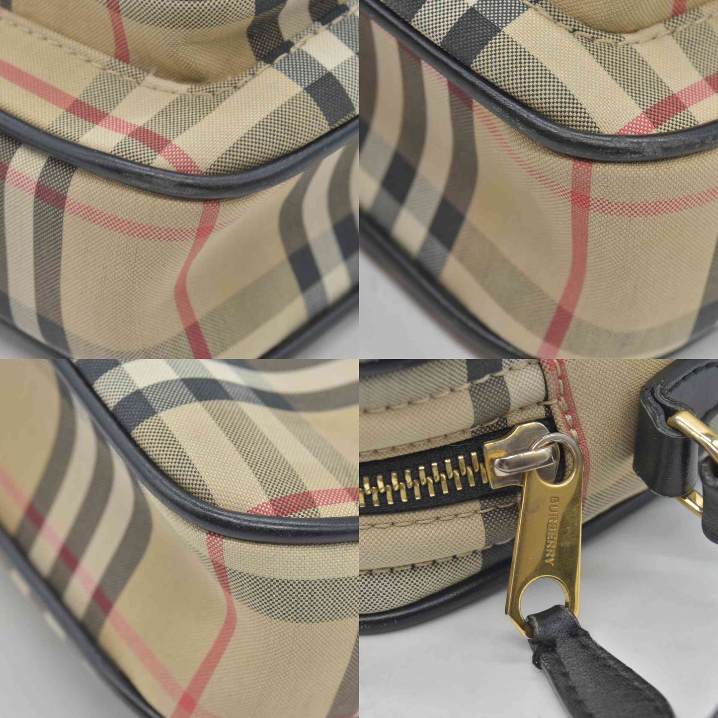 $960 Burberry Beige Vintage Check Fabric Paddy Crossbody Bag