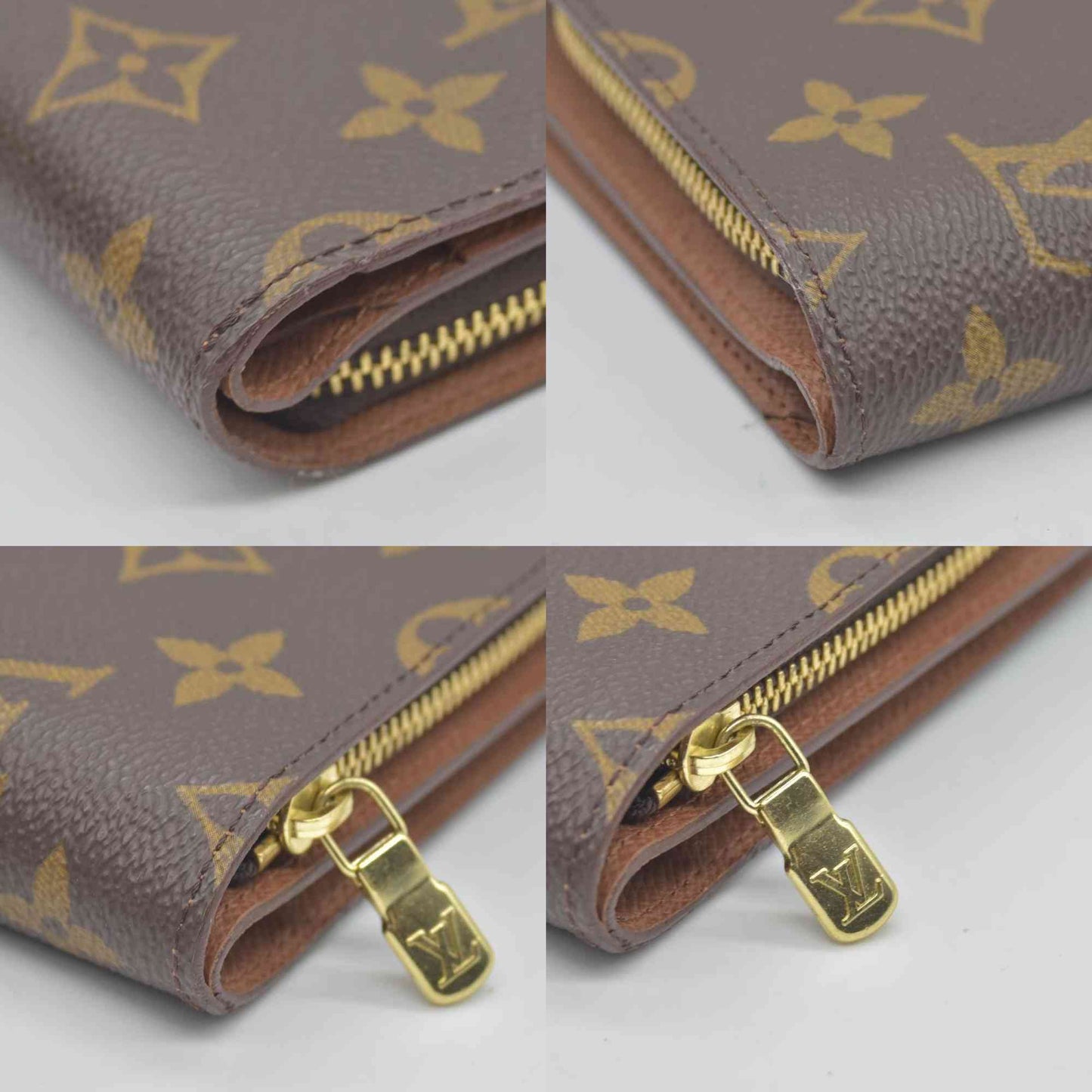 $750 Louis Vuitton Consignment Monogram Porte Papier Zippy Wallet Brown CONSIGNMENT (Copy)