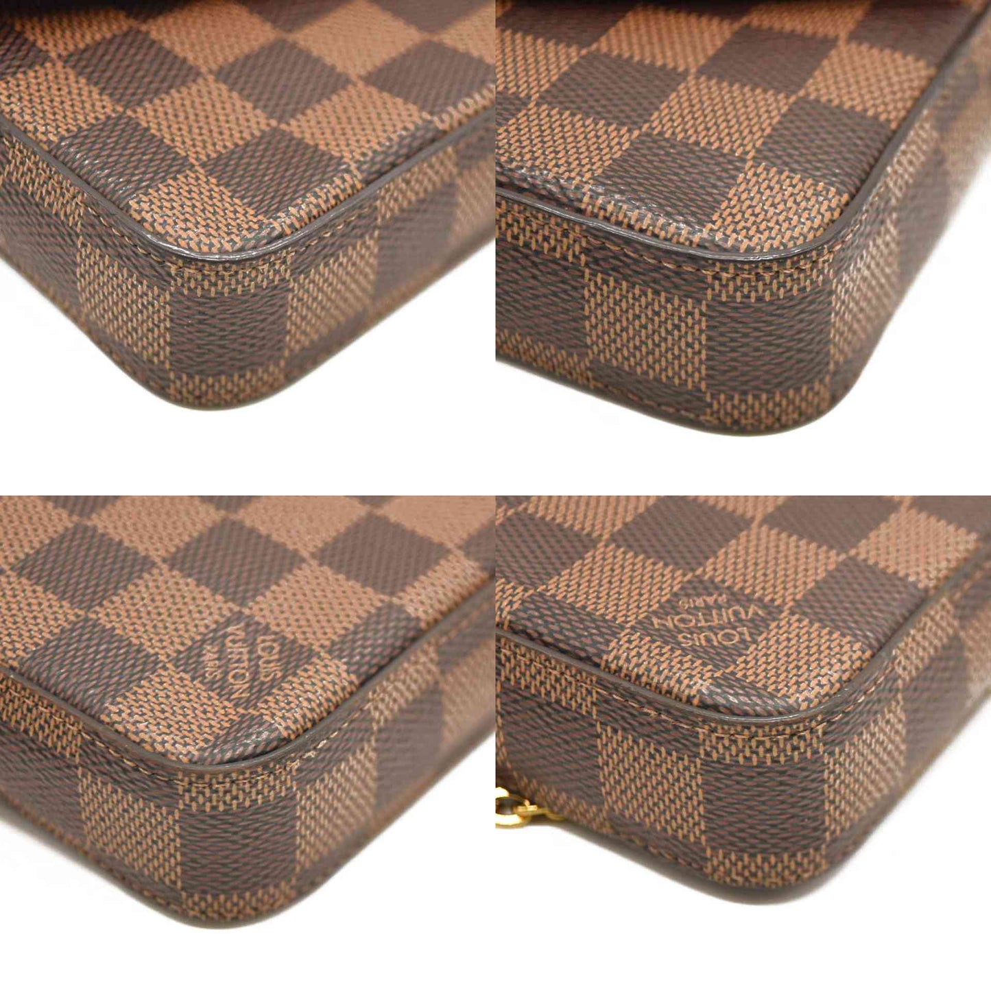 Louis Vuitton Damier Ebene Pochette Felicie Chain Wallet SF2168