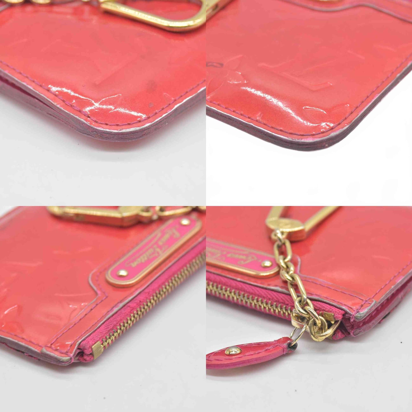 $540 2008 Louis Vuitton Monogram Vernis Pochette Cles NM Wallet Coin Purse CA5008