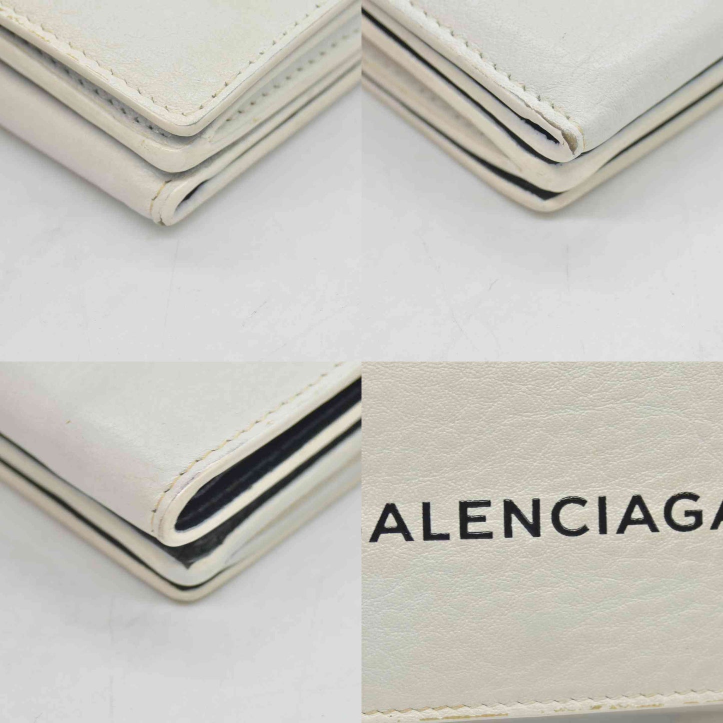 $475 Balenciaga Trifold Everyday Compact Wallet Leather Compact Wallet CONSIGNMENT