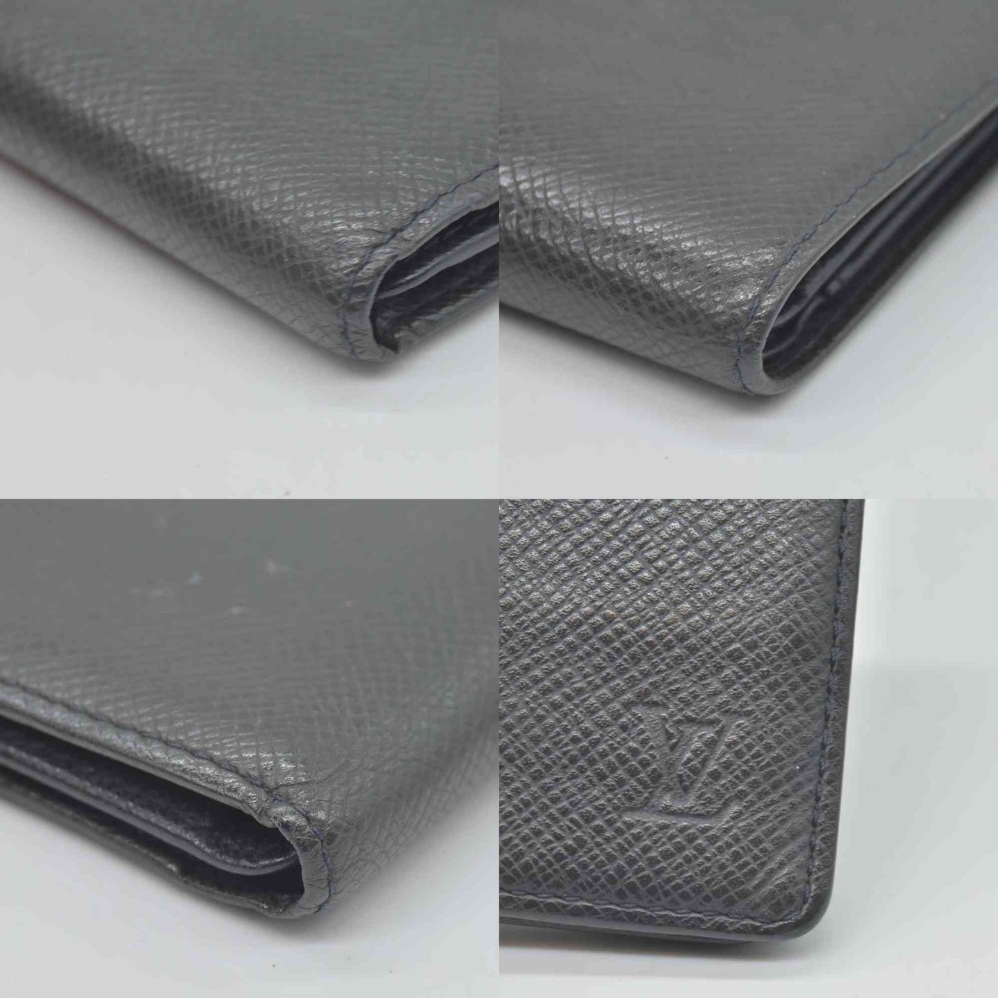 $665 2004 Louis Vuitton Taiga Mens Billfold Wallet with 3 Flaps CONSIGNMENT CA1014