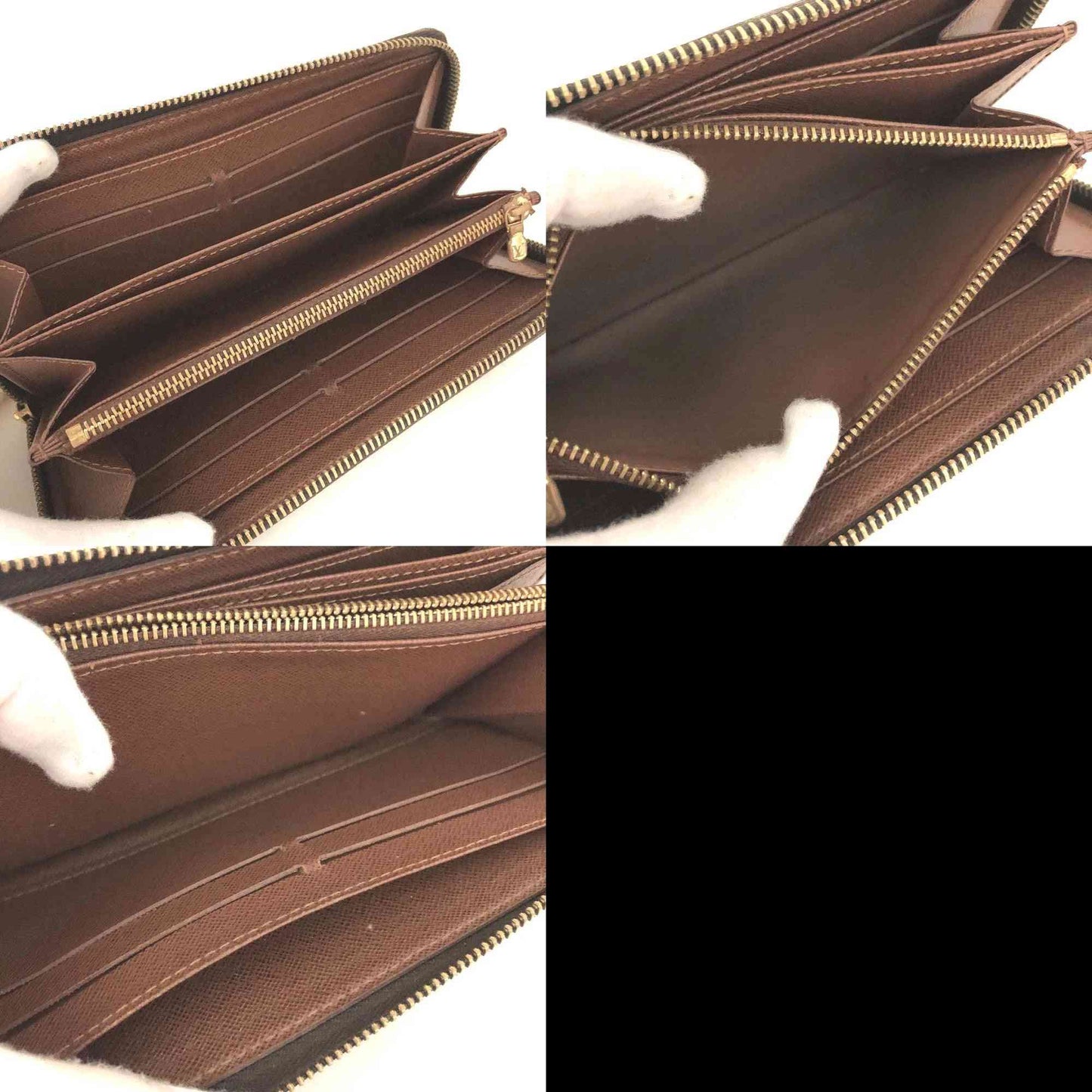 Louis Vuitton Monogram Zippy Zip Around Long Wallet Purse Brown CA3058