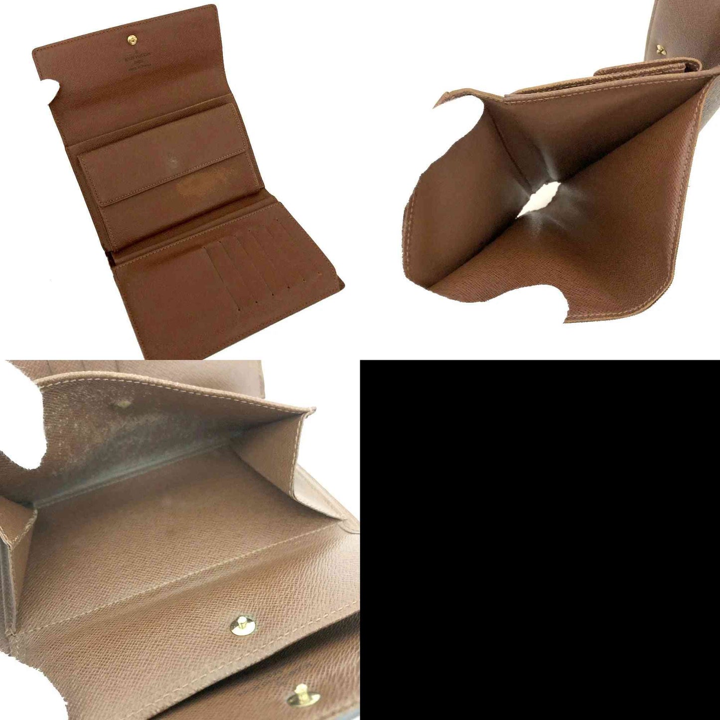 AUCTION $550 Louis Vuitton Monogram Porte Tresor  Etui Papiers Trifold Wallet Brown  AP0062