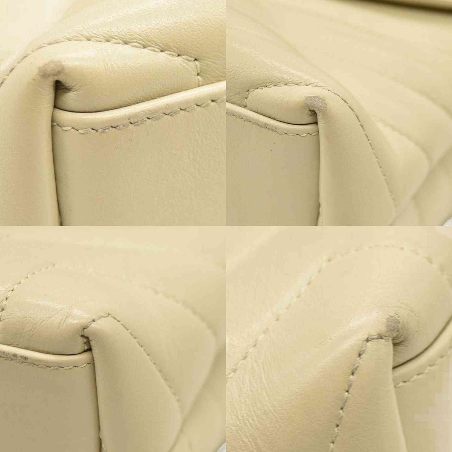 Saint Laurent  Calfskin Y Quilted Monogram Small Loulou Chain Satchel Blanc Vintage