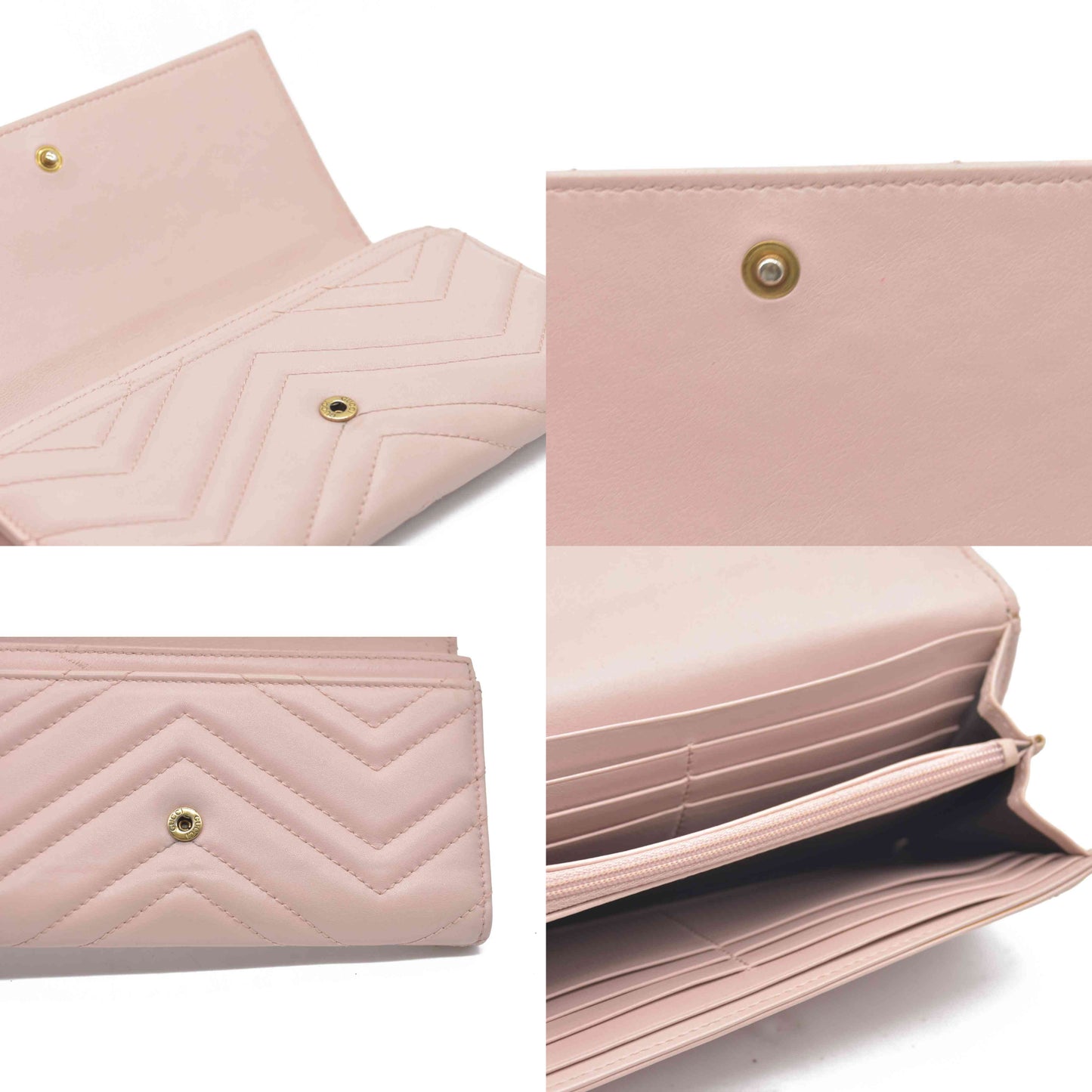$900  Gucci GG Marmont Continental Wallet Pink Rose CONSIGNMENT
