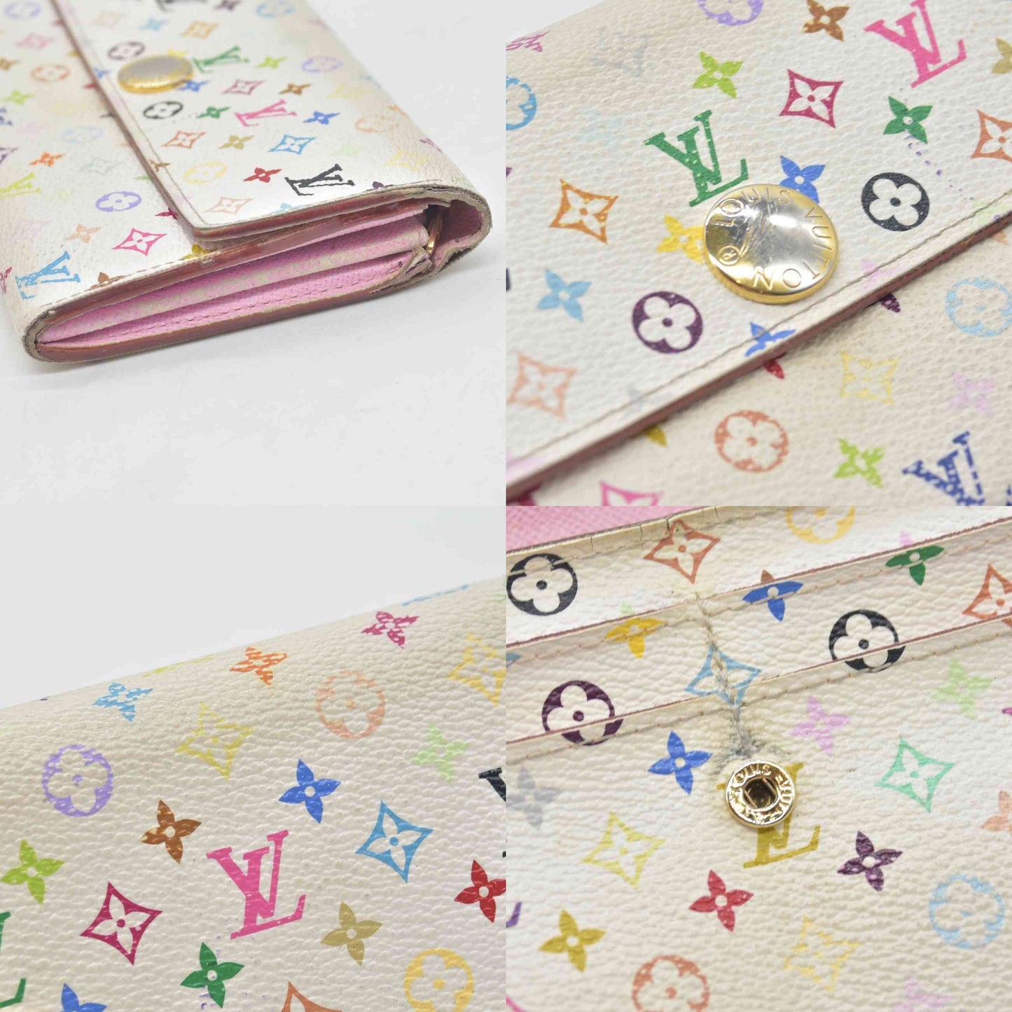 $850 2012 Louis Vuitton Monogram Multicolor Sarah Long Wallet CA2162