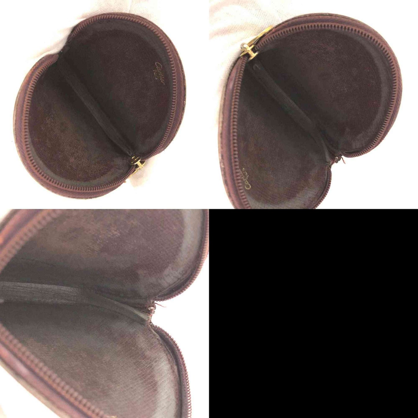 Must de Cartier Leather Round Coin Purse Wallet Bordeaux