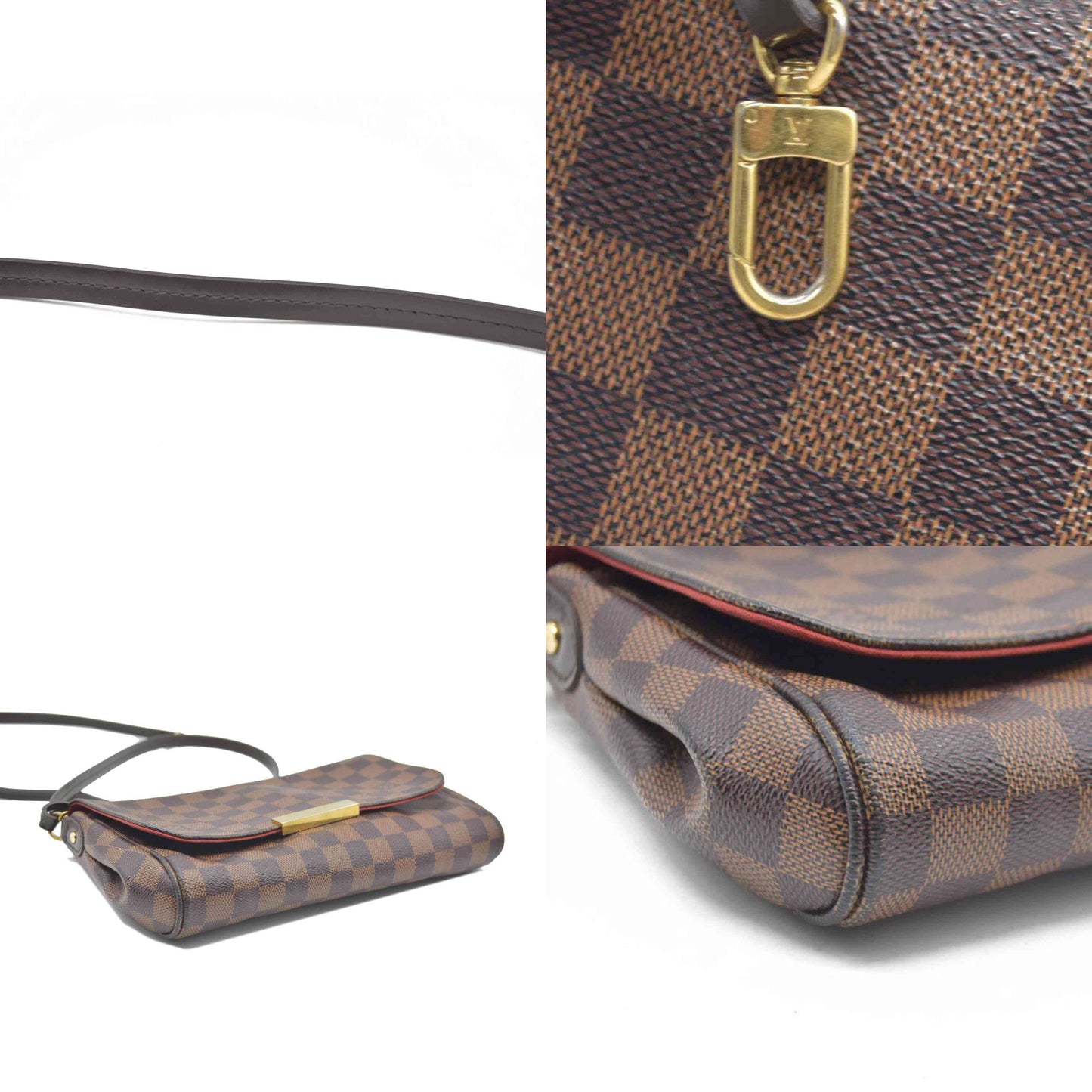 $1460 Louis Vuitton  Damier Ebene Favorite MM DU3114